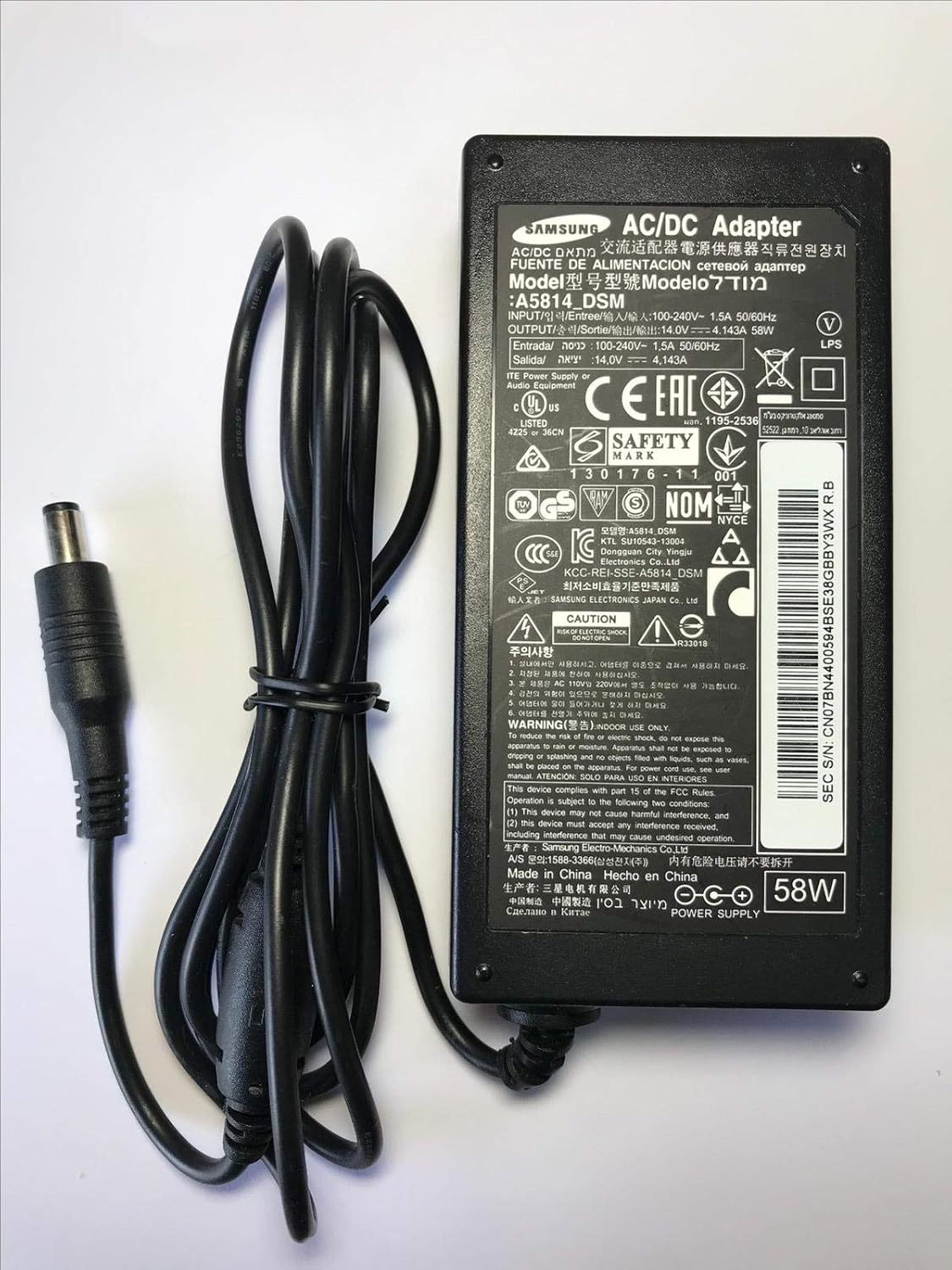 Genuine Samsung AC/DC Adapter A5814_DSM 14.0V 4.143A for Samsung TC242 Monitor Amazon.co.uk