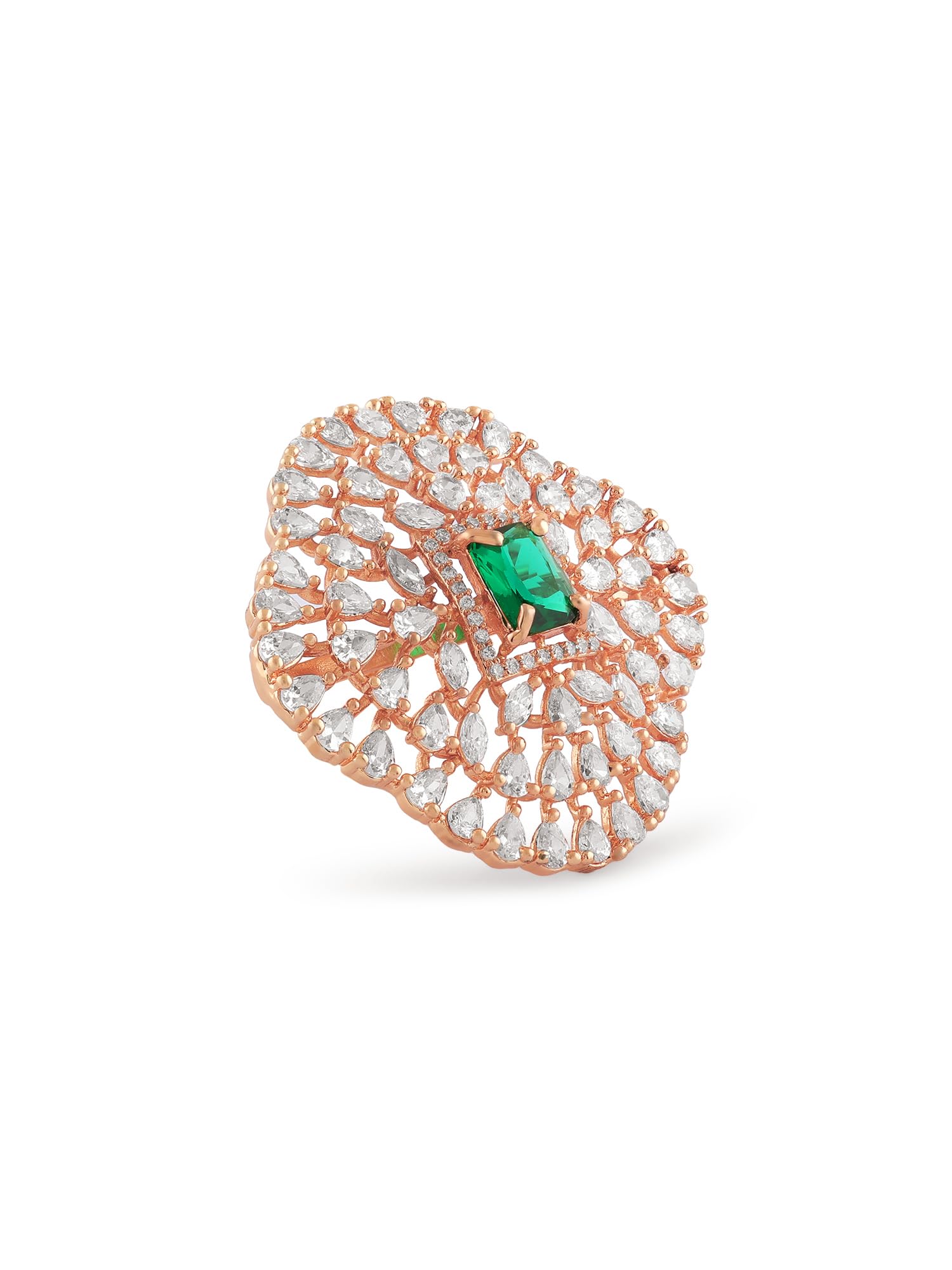 ZAVERI PEARLS Green Dazzling Cubic Zirconia Embellished Contemporary Brass Adjustable Ring For Women-ZPFK17186 (B0CRRD2B76) Amazon Price History, Amazon Price Tracker