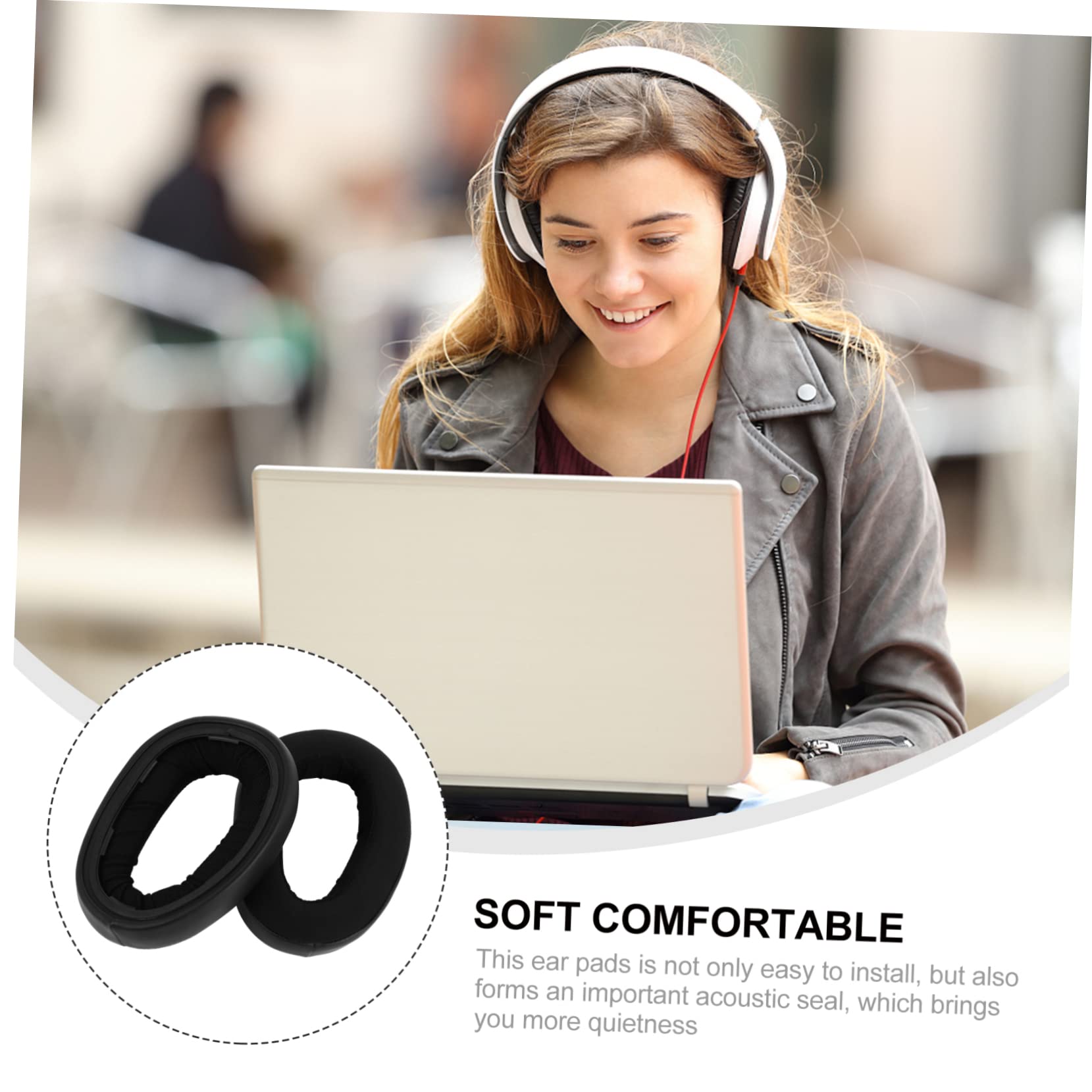 OSALADI 3paia Ear Pads Sostituzione Spugna Per Cuffie Isolamento Acustico e Comfort Compatibile Con Gsp Facile Da Installare