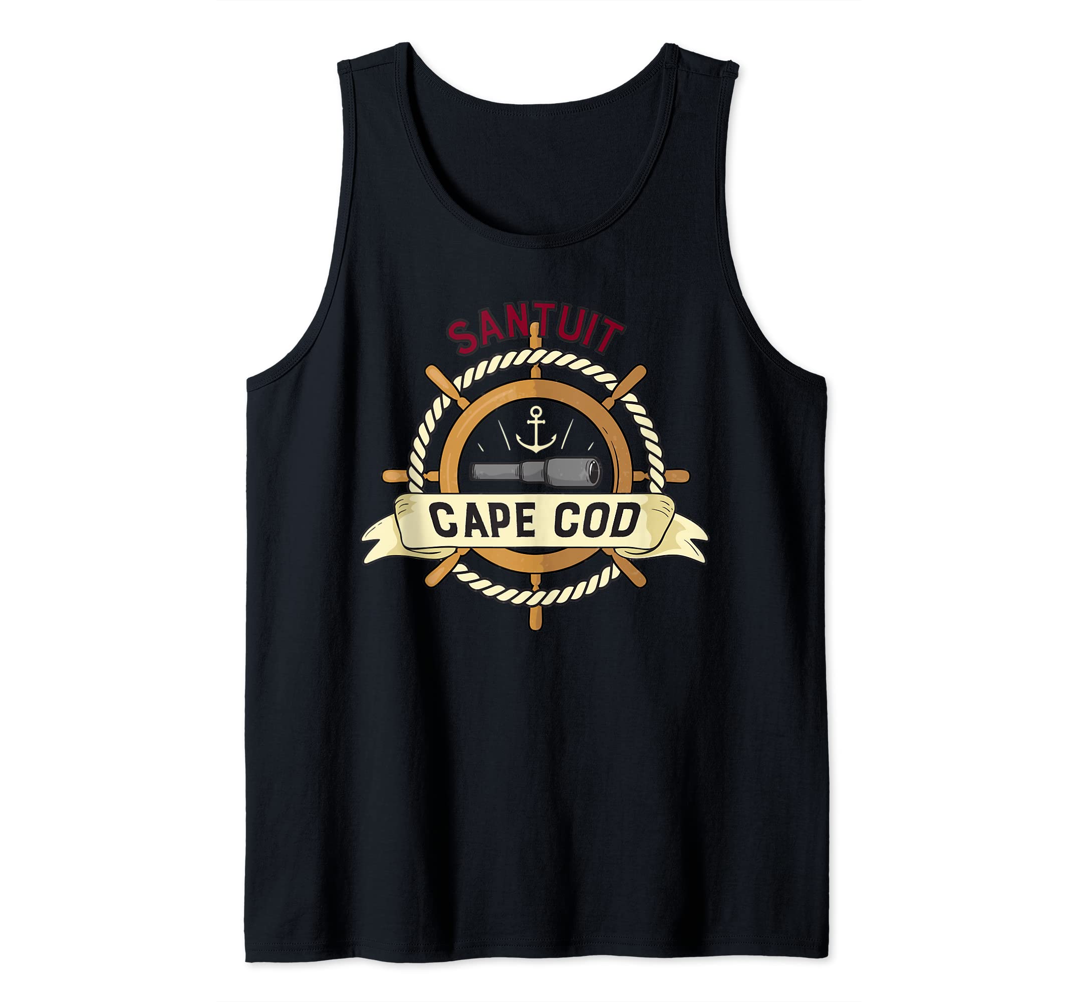 Santuit Cape Cod Captain's Wheel design Tank Top