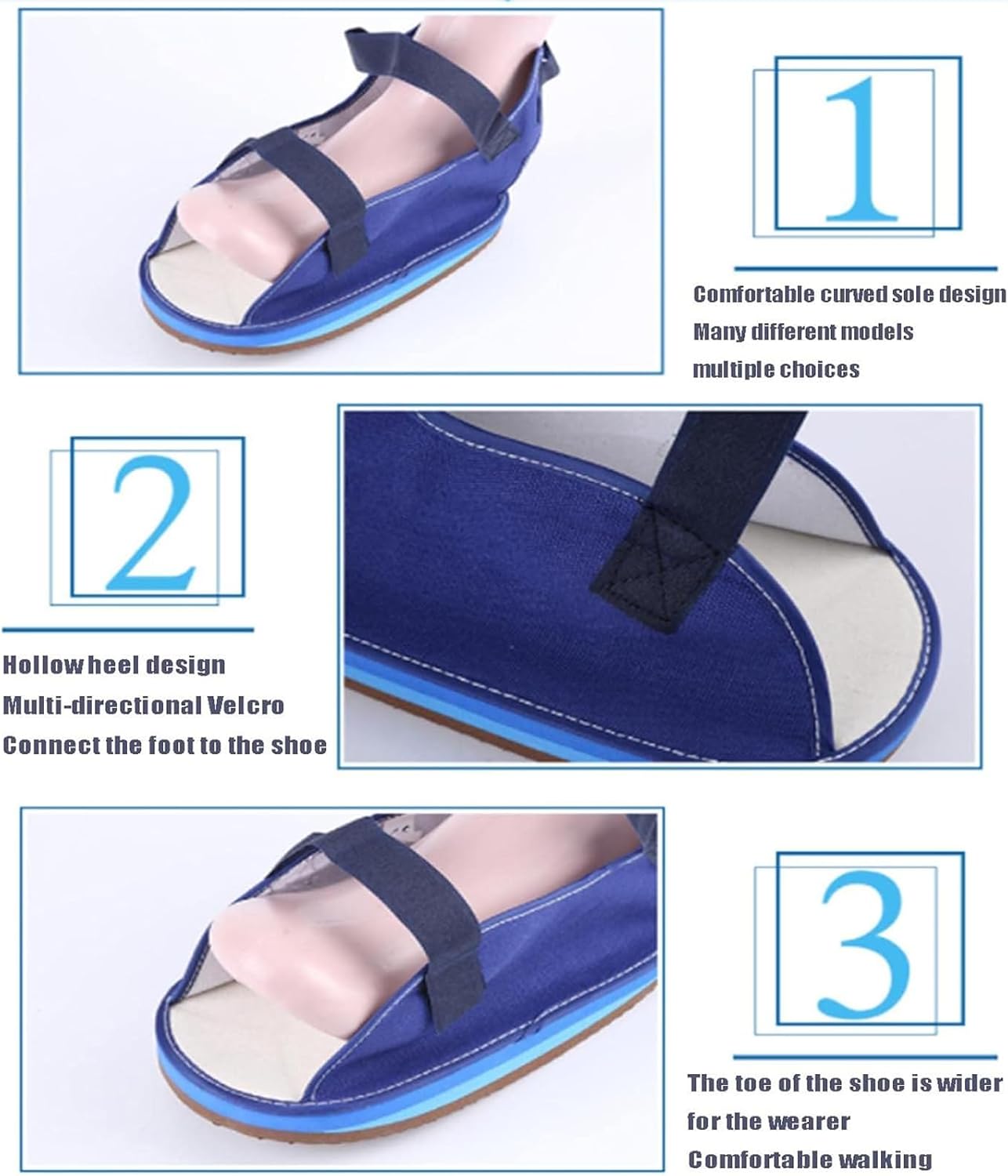 Cast Shoe Foot Fracture Support Open Toe Plaster Shoe Toe Valgus Surgical Fixed Gypsum Shoe Walking Boot for Foot Injuries Stable Ankle Joints Postoperative,S
