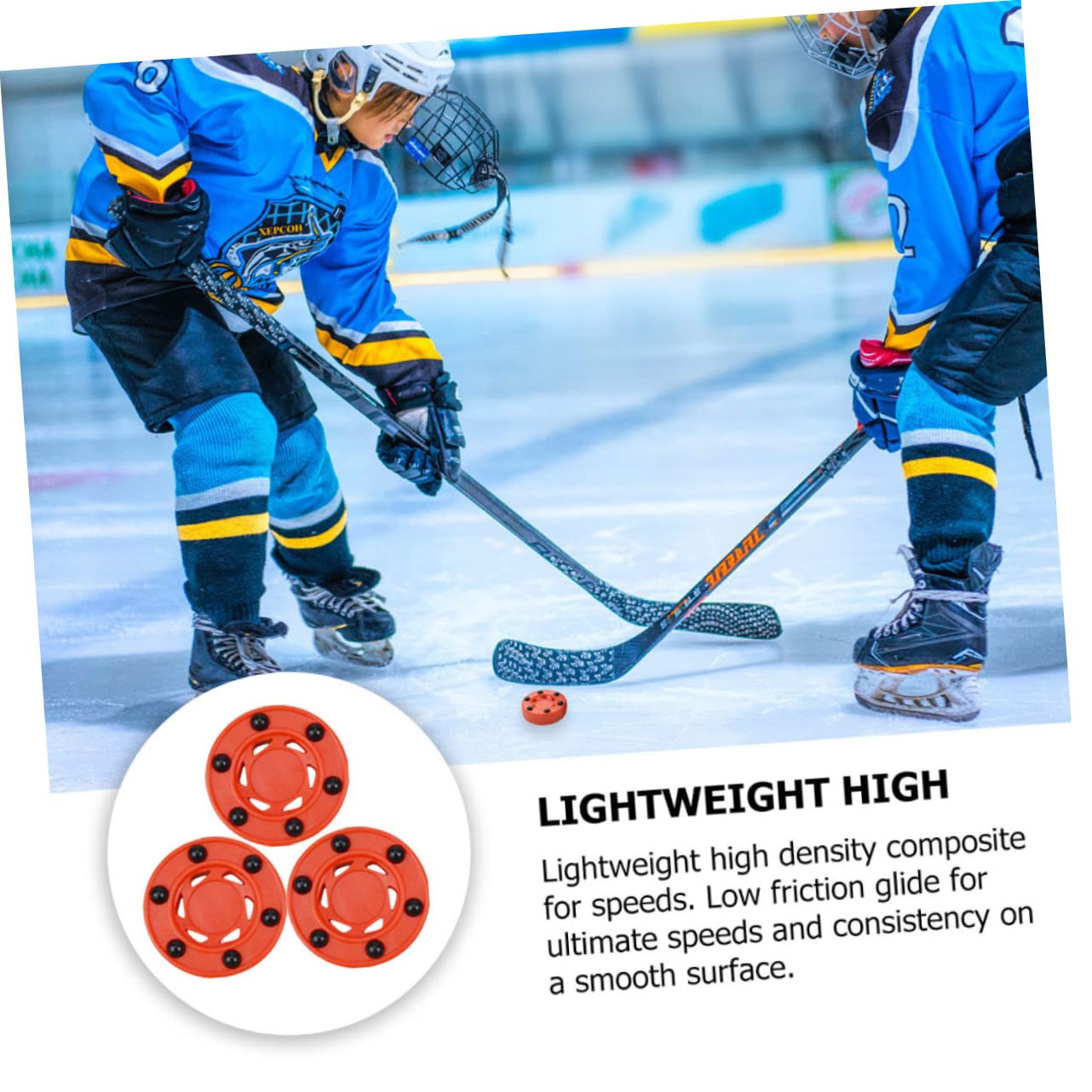 ifundom Palet Hockey Puck Professionnel Puck Intérieur Puck Extérieur Puck De Compétition Puck D'entraînement des Balles Vitrine De Rondelle Jeu Nylon Rouge