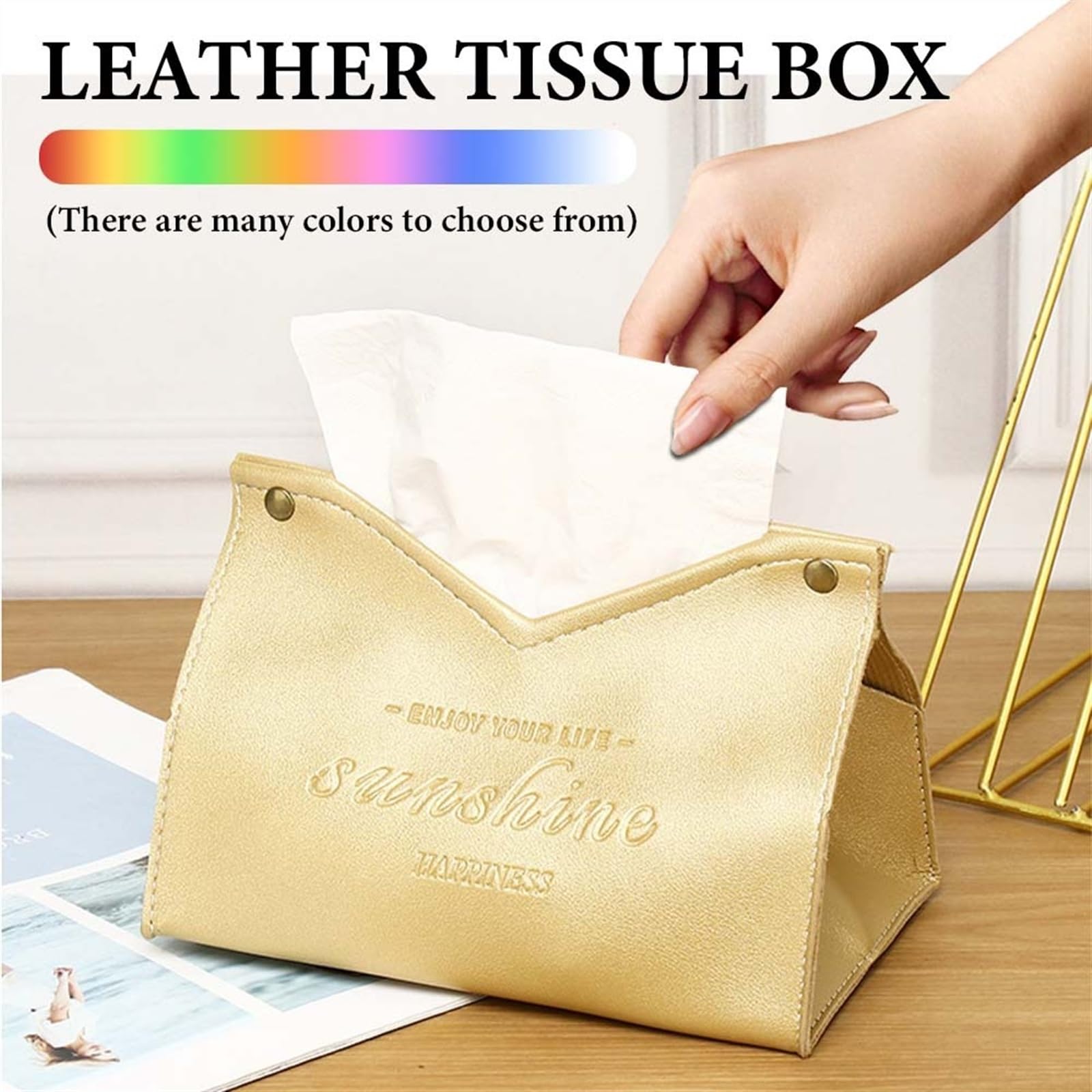 Kosmetiktücherbox PU Leder Tissue Box Wohnzimmer Schlafzimmer Tissue Box Dekoration Küche Desktop Hause Servietten Halter Lagerung Box Taschentuchspender (Color : Pink)