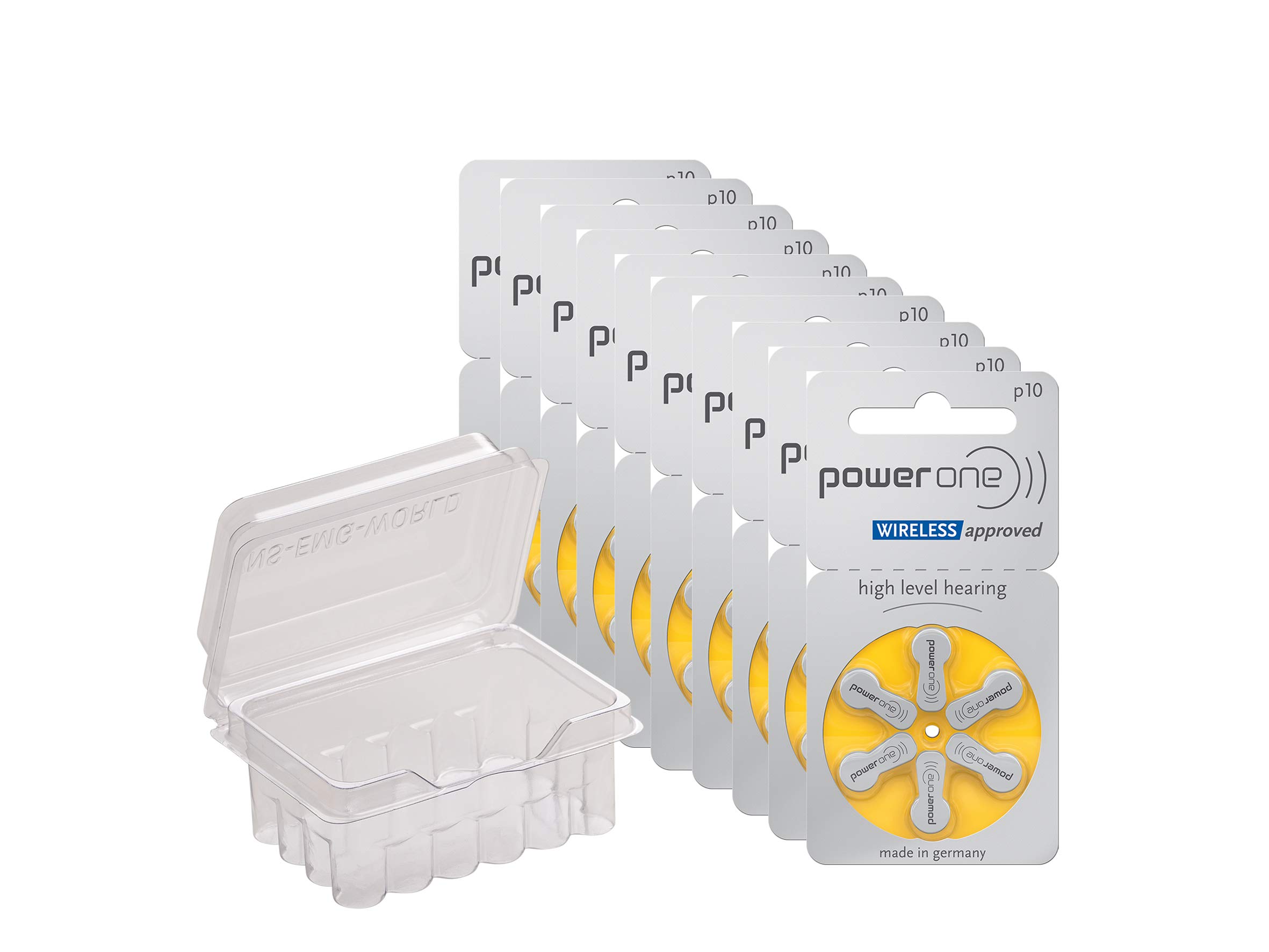 Power One Mercury-Free Size 10 Hearing Aid Batteries Zinc Air P10 PR70 (60 Total)