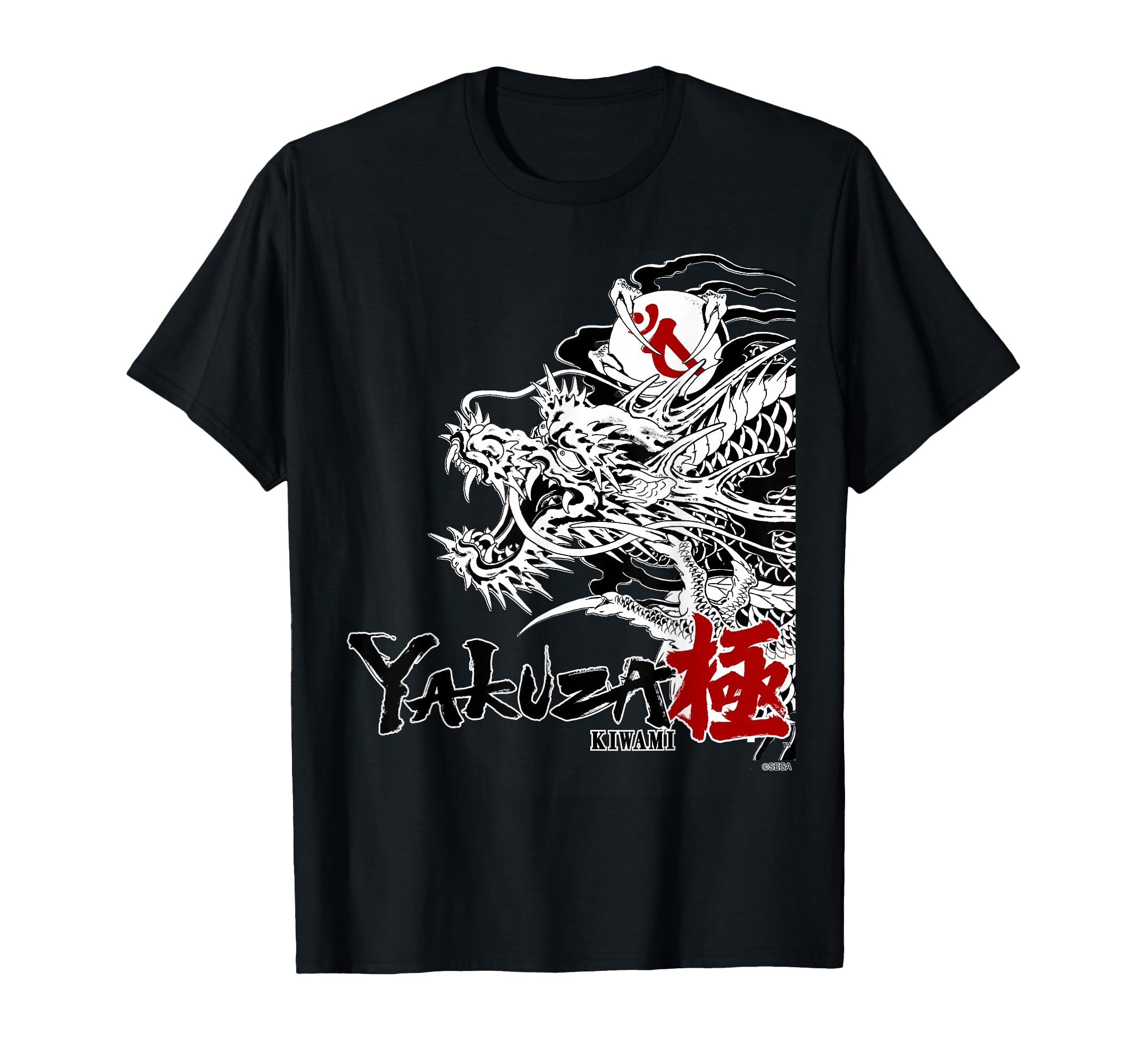 SEGA Like a Dragon & Yakuza Kiwami Unisex-Adults T-Shirt, Black, Small, Short Sleeve, Modern Classic Fit, Crew Neck, Cartoon Anime Theme