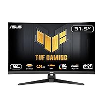 ASUS TUF Gaming VG32WQ3B, Monitor Curvo da 31,5″, Quad HD VA (2560×1440), 0,5 ms (GTG), 180Hz, Tecnologia Extreme Low Motion Blur, FreeSync, 90% DCI-P3, Nero