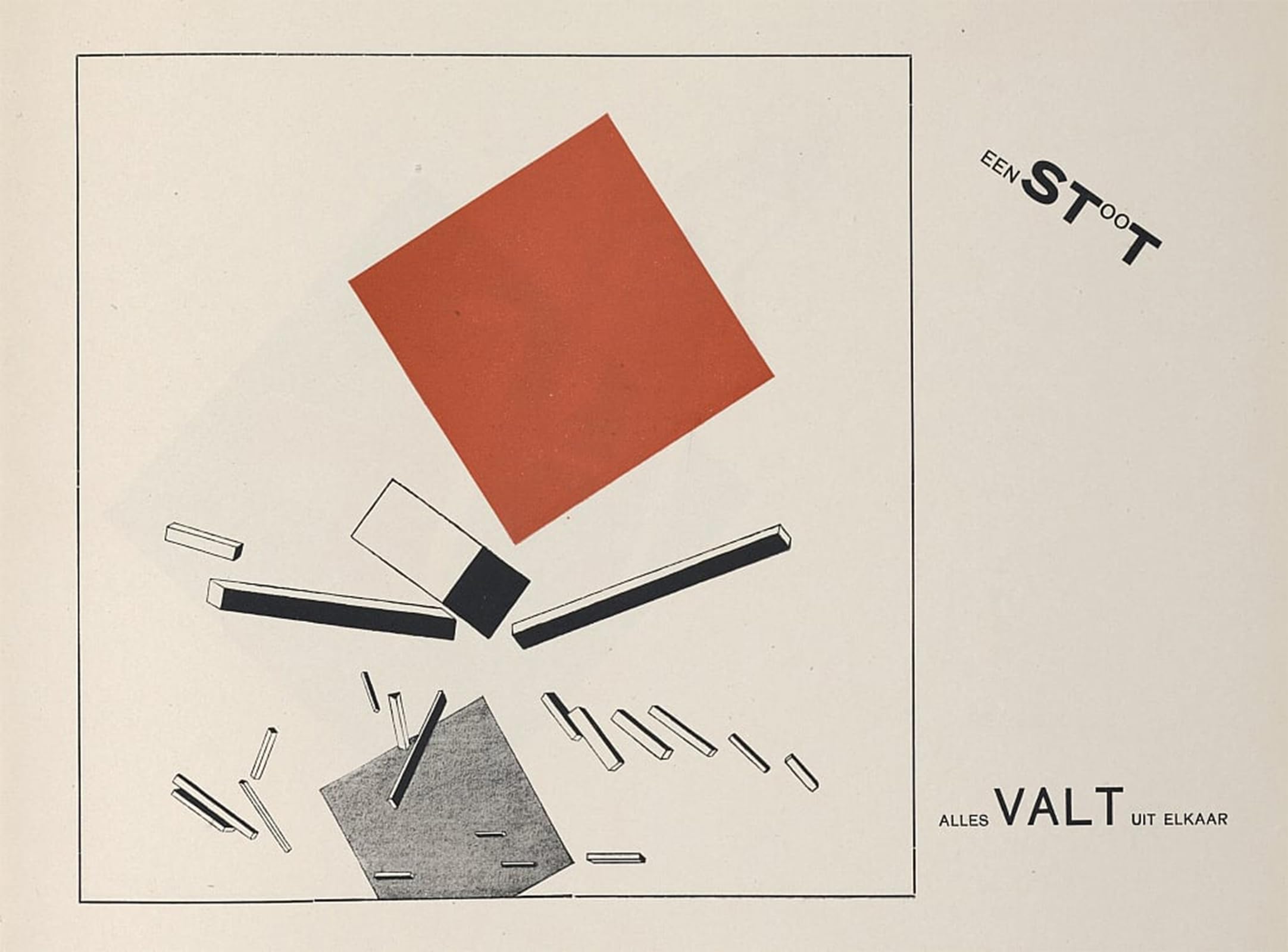 Affiche Impression Lissitzky 60x90cm - Toile À Propos de Deux Carrés - 5