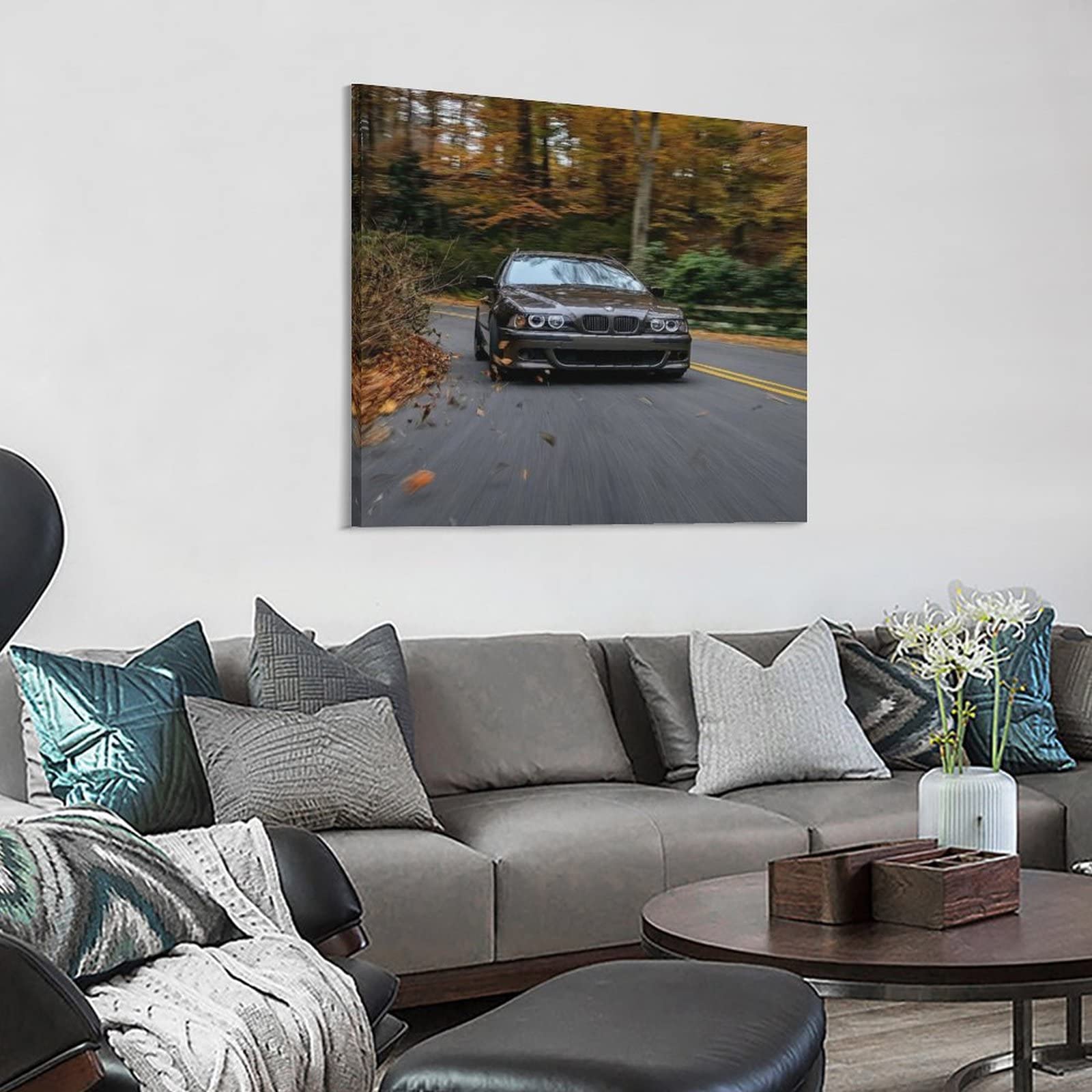 Poster Toile BMW E39 M5 30x30 Cm Déco Murale Voiture Poster De Voiture Classique Bmw E39 M5 Peinture D Corative 398649