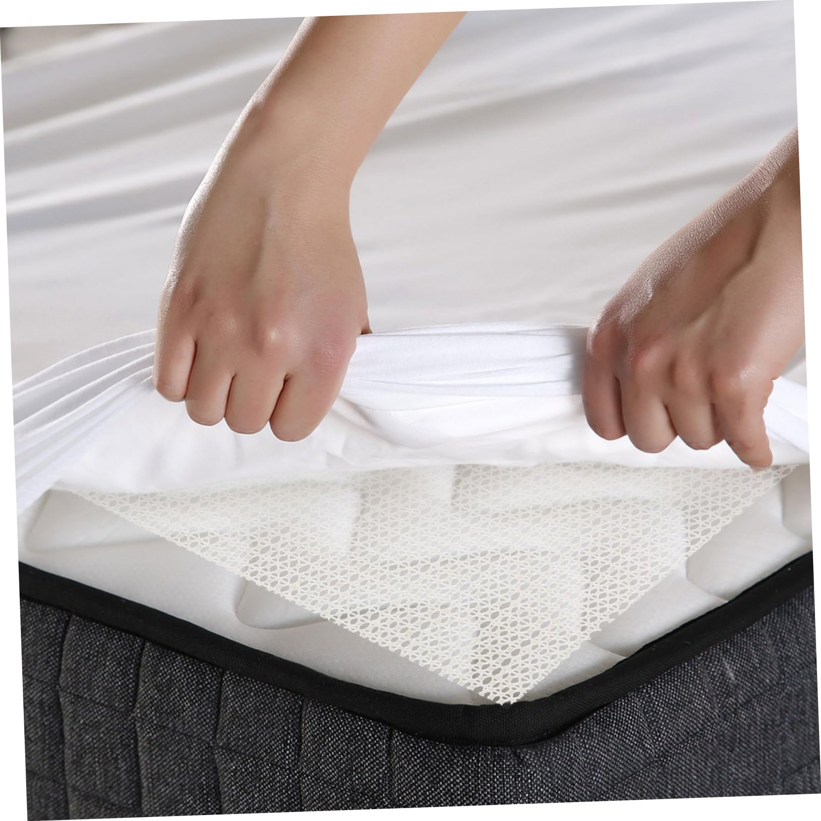 Tapis Antidérapant en PVC 200x300cm Blanc, Coussinets Antidérapants pour Maintenir Le Tapis en Place Moquette, Protège Le Sol et Empêche Le Glissement