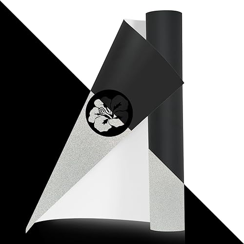 AHIJOY Vinilo reflectante permanente negro de 12 pulgadas x 10 pies, vinilo adhesivo para manualidades, calcomanías de bicicletas, motocicletas,