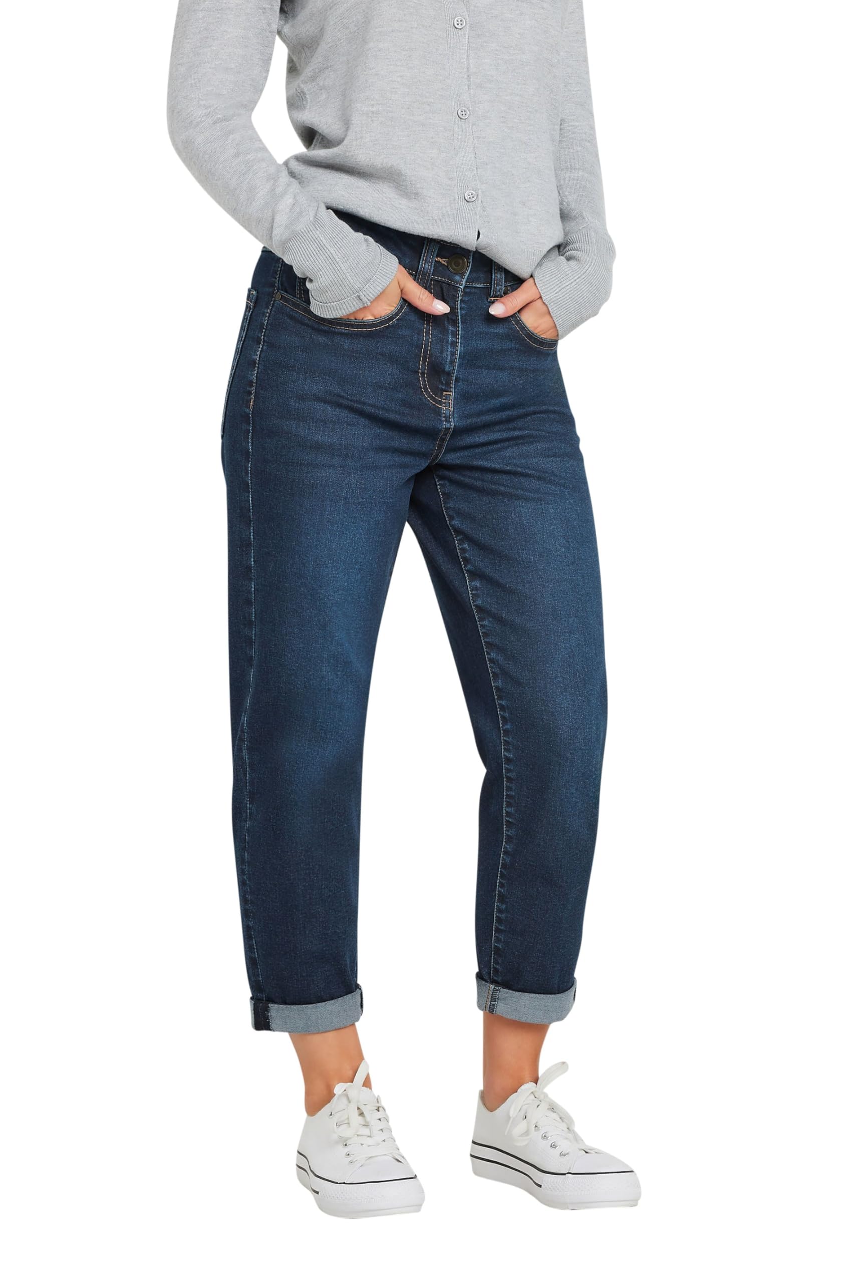 M&Co Women's Indigo Mom Jeans In | : Large