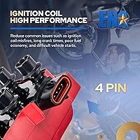 Vista 6 de ENA Paquete de bobinas de encendido rojo compatible con Mercury Ford Mazda F150 Aerostar Explorer Mustang Mystique E150 Econoline Ranger B3000 B4000