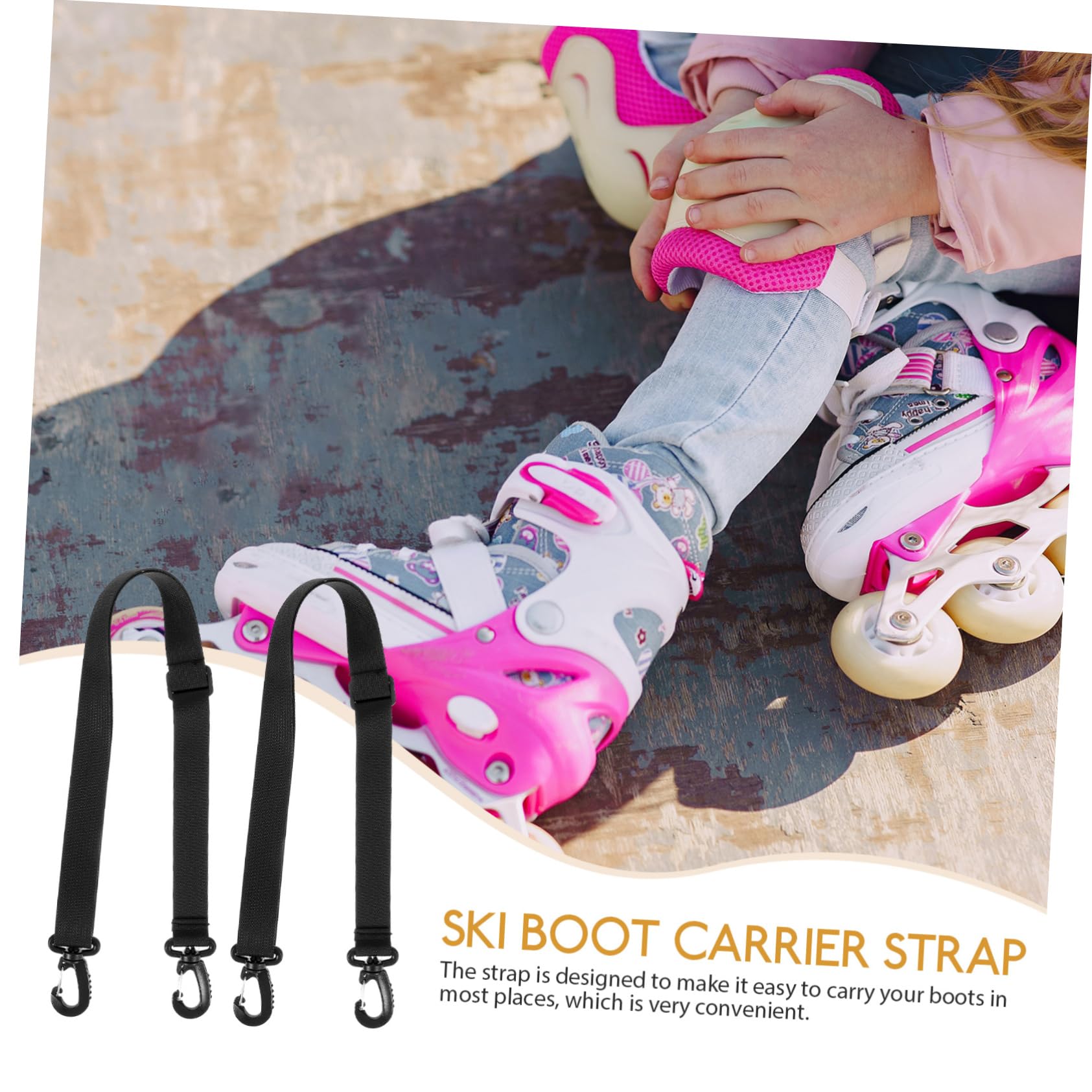 HANABASS 2pcs Ski Boot Straps Adjustable Carrying Leash for Skis Rollerskates Outdoor Accessories