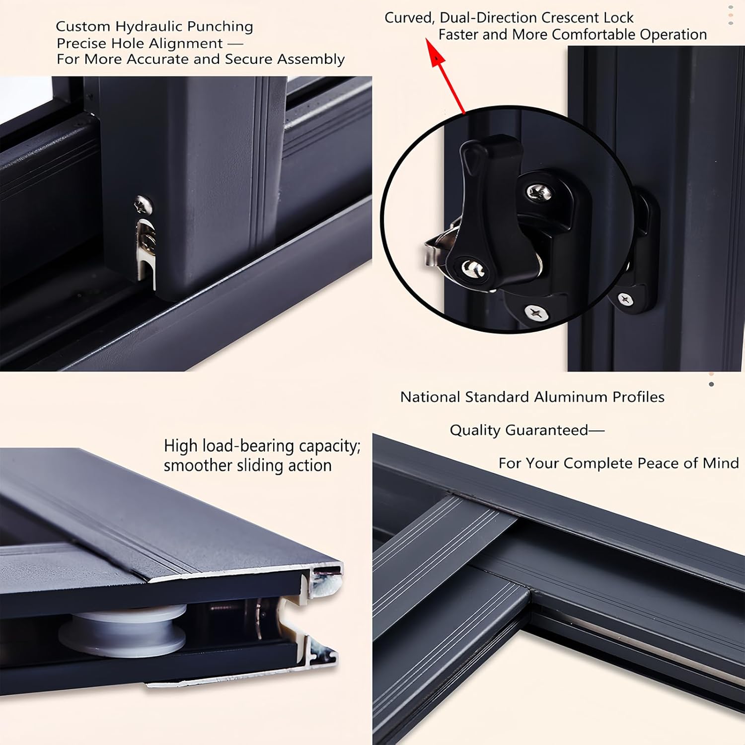 Sliding Windows, Flush MountVentanas para Casa Household Windows 12 14 16 18 20 Inch High, 20 24 28 32 36 40 44 48 50 Inch Wide Small Basement Windows (Size:WxH 20x12in/50x30cm,Color:Black)