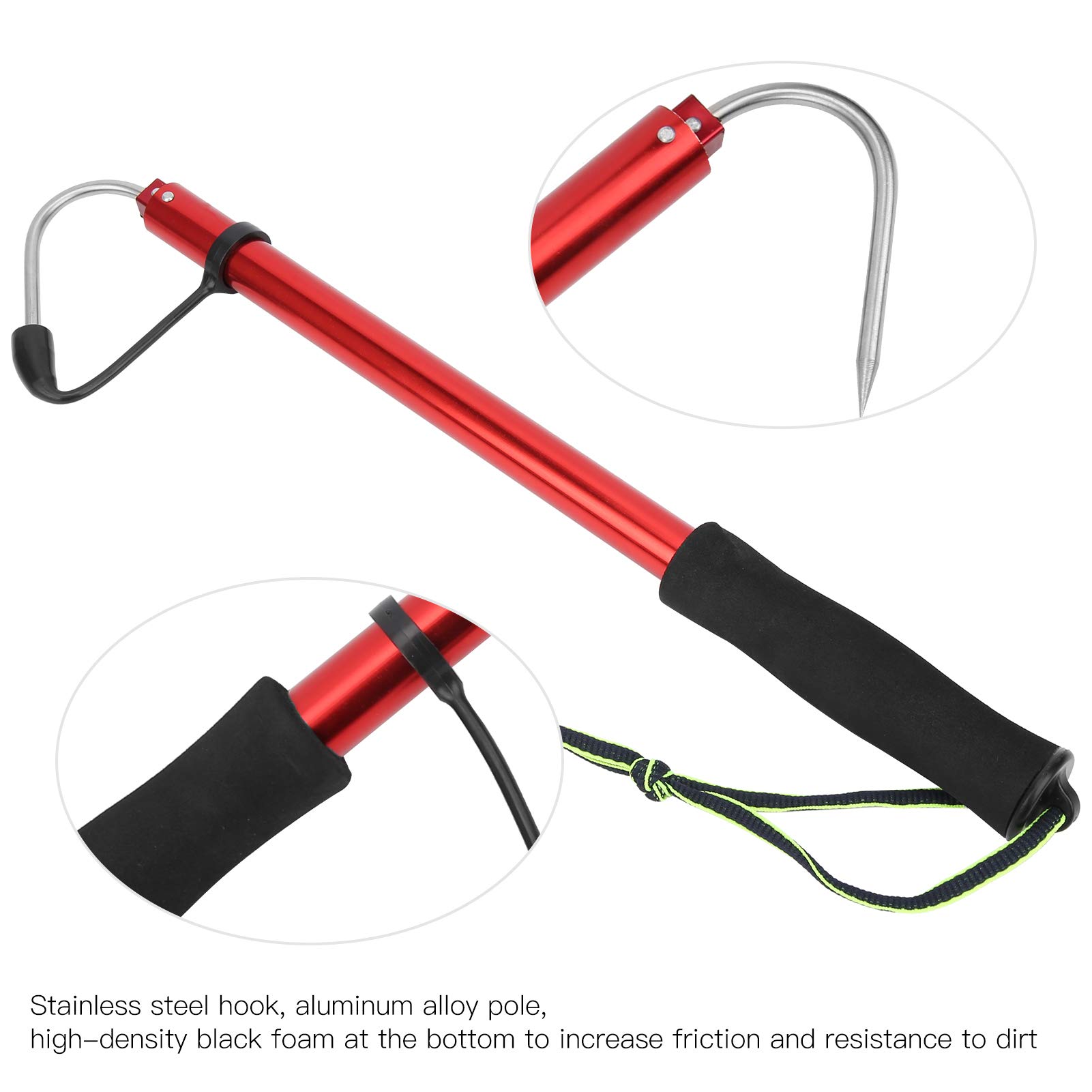 1pc Stainless Steel Fish Landing Telescope Retractable Tool Gaff, fish