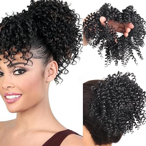 Afro Kinky Curly Pony Tails Hair Extensions for Women Drawstring