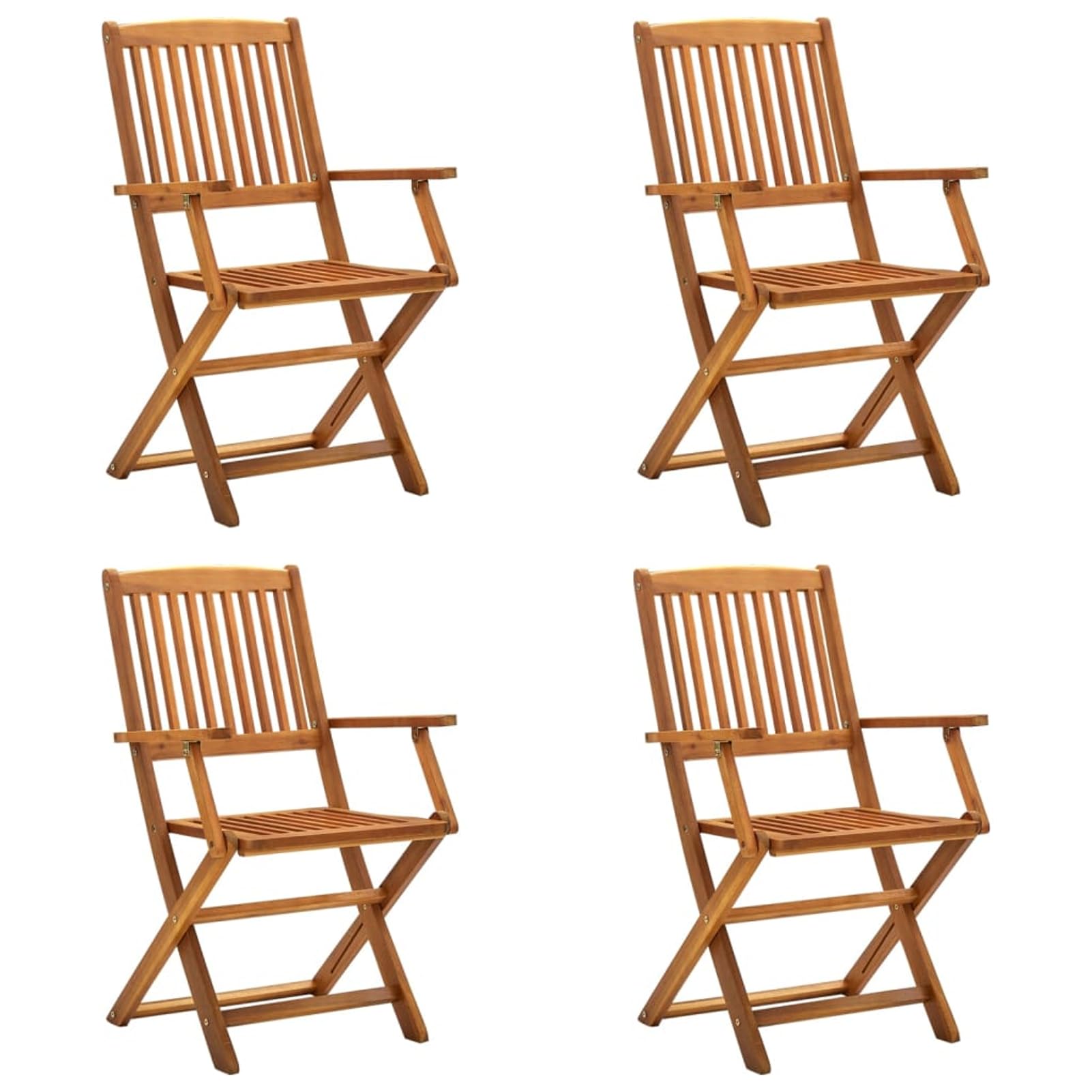 Chaises de jardin pliantes en acacia massif de qualité supérieure Homgoday