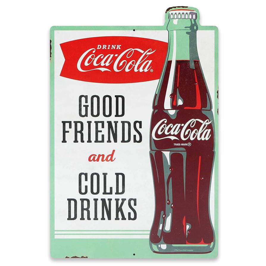 DRINK COCA COLA TRED MARK REG 置き物ヴインテージ Amazon.co.jp: Coca-Cola Good Friends Cold Drinks メタル
