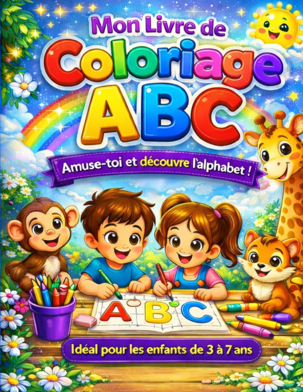 Mon Livre de Coloriage ABC pour Enfants : Apprendre les Lettres en S’amusant | Activités Créatives et Éducatives de A à Z pour les 3 à 7 ans —