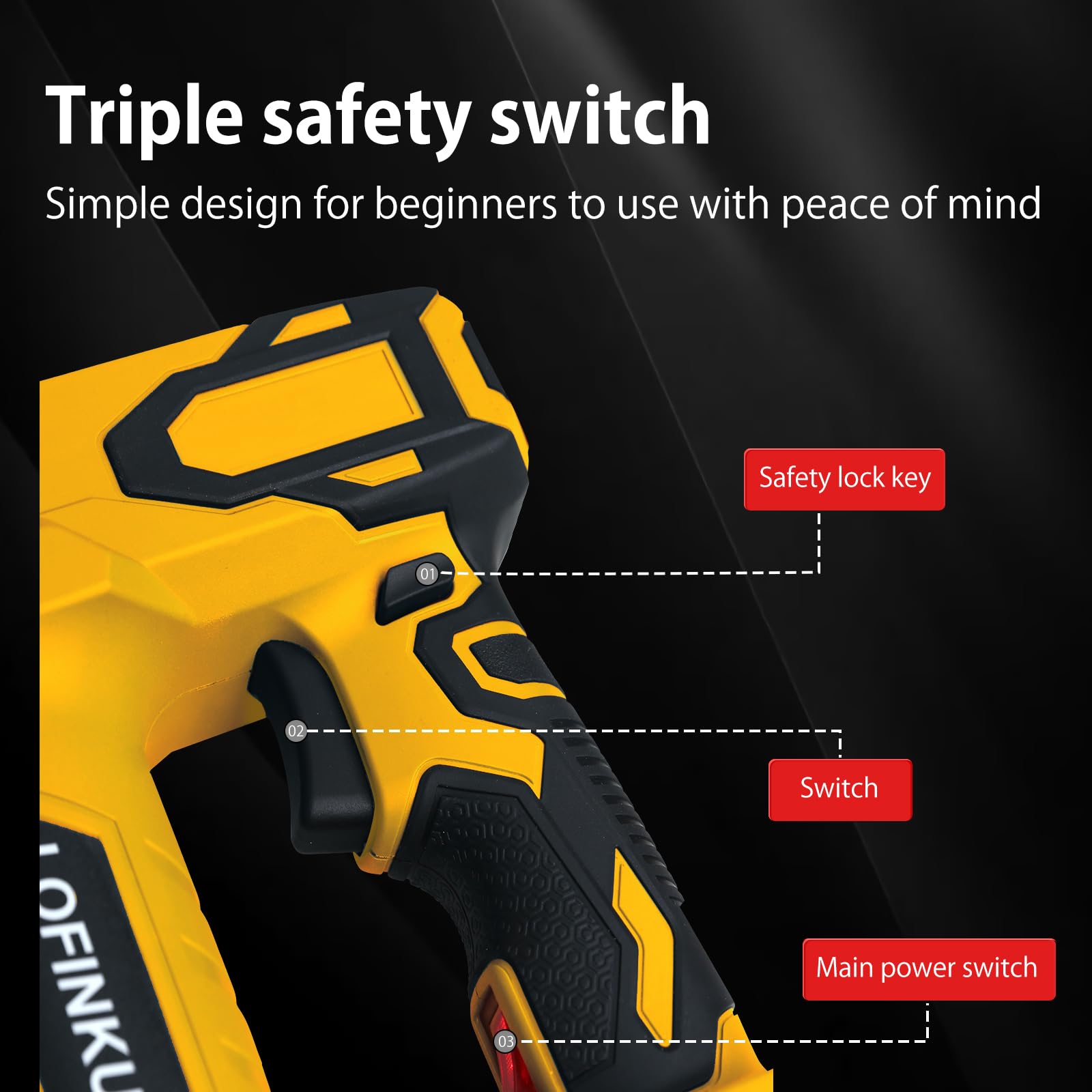 Cordless Nail Gun Battery Powered Brad Nailer, 2-in-1 Nail/Staple Gun, 2×2.0Ah Batteries,Electric Nail Gun,Brad Nailer Cordless, for Upholstery, Woodworking and Carpentry,DQ-Huang