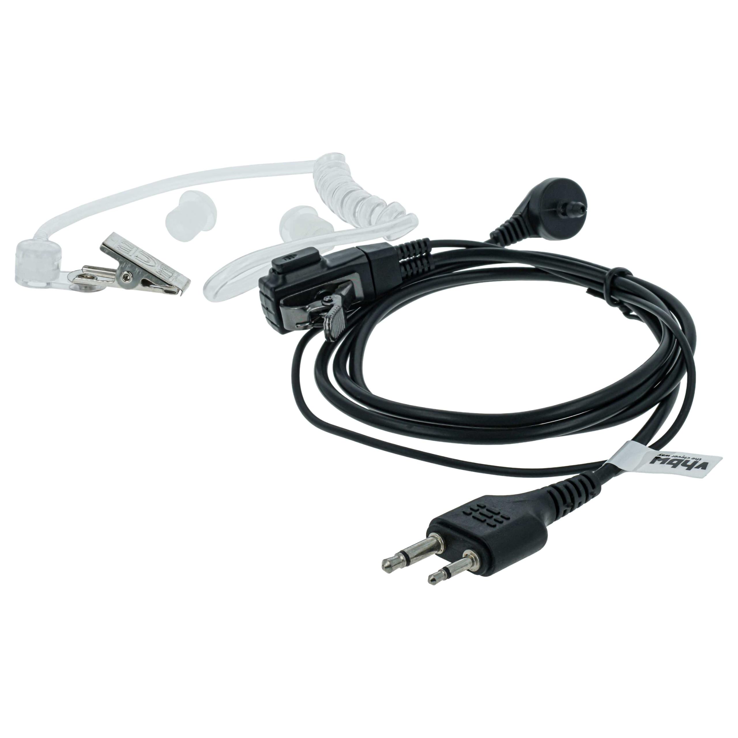 vhbw Zestaw słuchawkowy 5 sztuk, kompatybilny z Icom IC-T41E, IC-T42, IC-T7, IC-T42A, IC-T42E radio, Walkie-talkie z mikrofonem PTT - przezroczysty, czarny