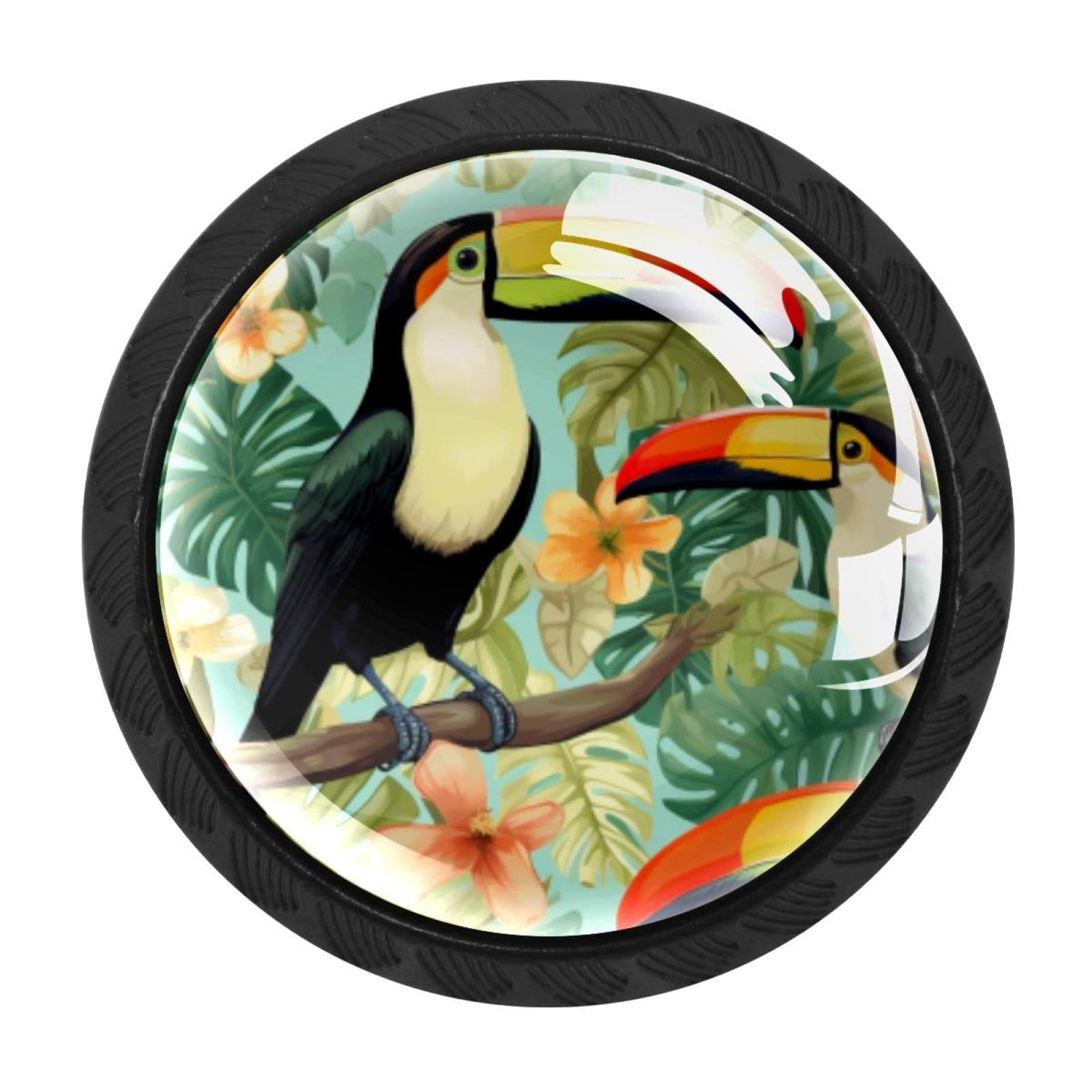 Chenzzzz Multicolored 03 4 Pack Toucan Kitchen Cabinet Knobs Drawer Knobs Dresser Knobs Matte Black Zinc Knobs Drawer Pulls Door Knobs Dresser Drawer Handles Knobs For Dresser Drawers