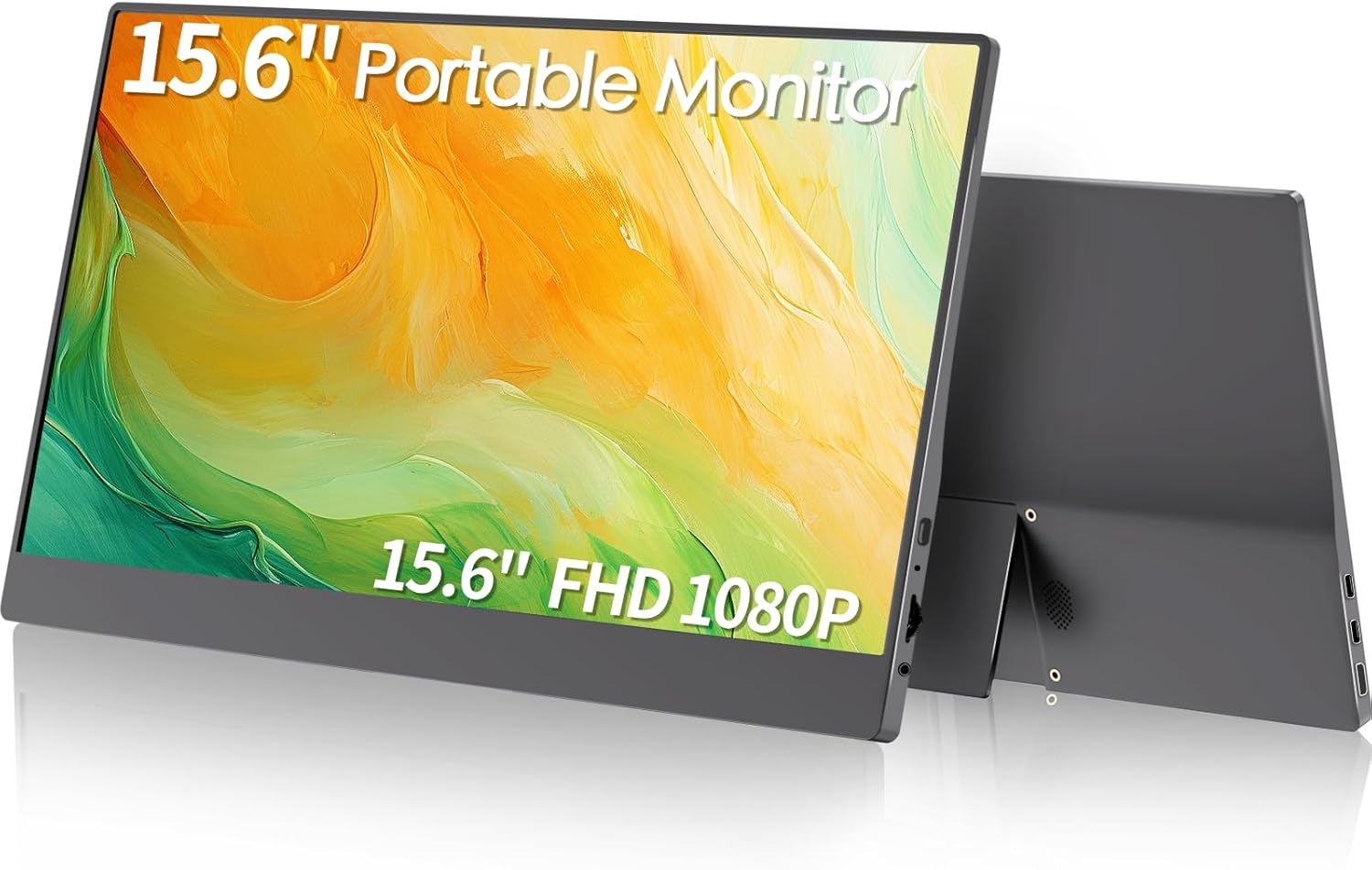 15.6 Inch Portable Monitor Ultra Slim Full HD 1080p IPS Travel Monitor, USB C Plug&Play Portable HDMI Second Screen for Laptop Mac Phone Xbox Switch