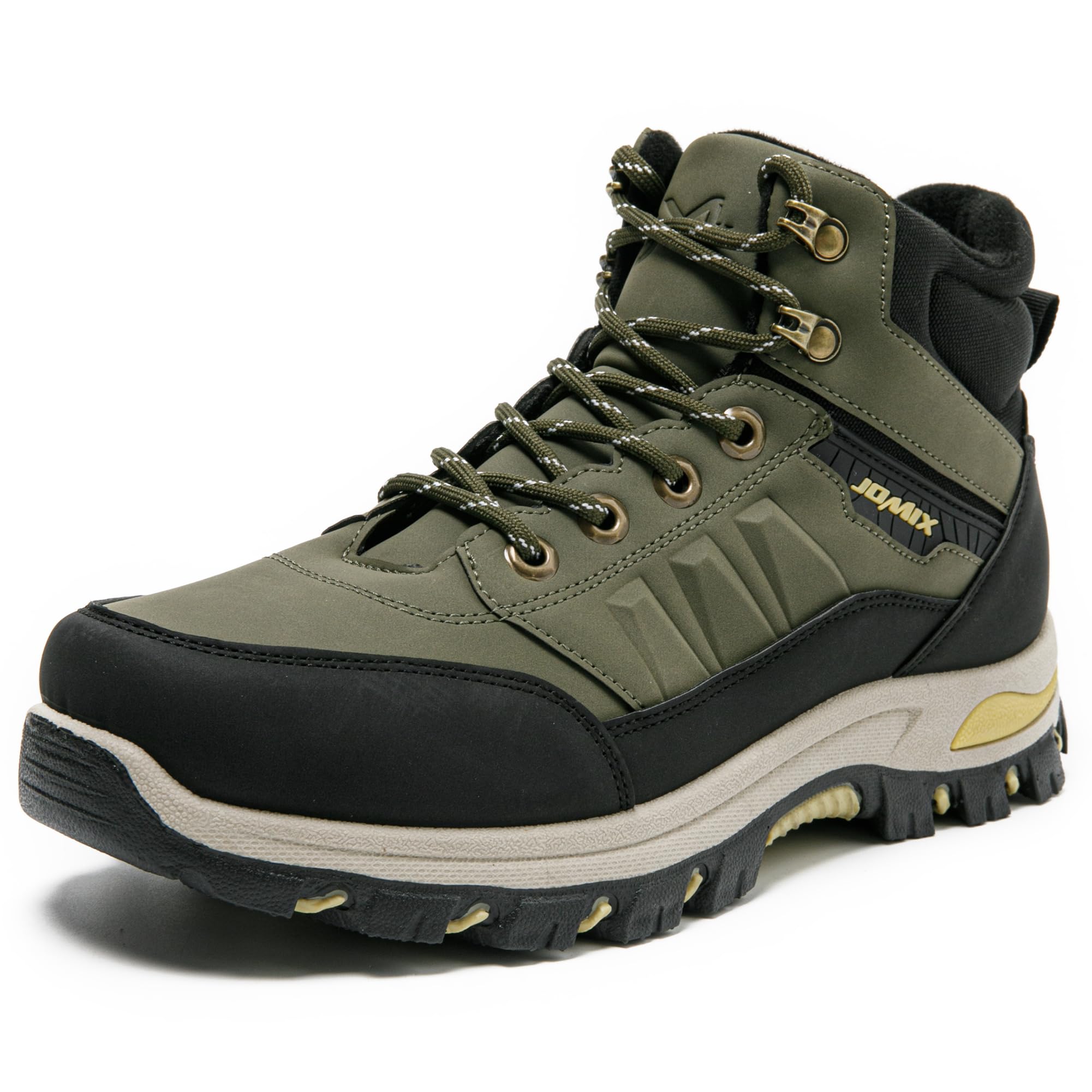 JOMIX Scarpe Trekking Uomo Invernali Antiscivolo Scarponcini da Montagna Hiking Outdoor Leggeri e Resistenti Scarpe Uomo Caviglia Alta per Escursionismo Campeggio e Casual