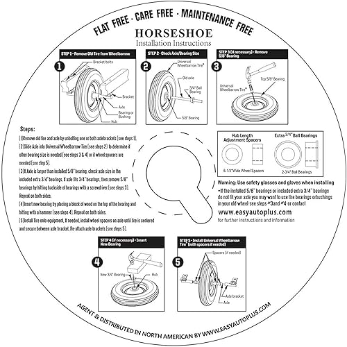 Miniatura 8 de N12 2 nuevos neumáticos HORSESHOE 11x4.00-5 lisos sin plano con borde de acero para cortacésped de giro cero Gardon Tractor - cubo 3-5 pulgadas con