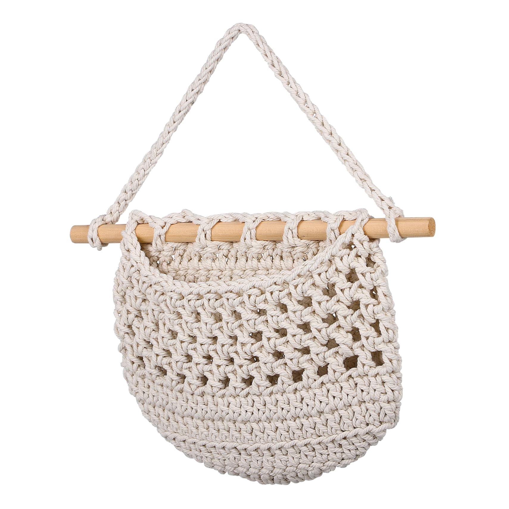 Healifty 2Pcs Macrame Wall Hanging Fruit Basket Bohemian Style Organizer for Kitchen Living Room Over Door Storage Versatile Fruit and Vegetable Net Bags