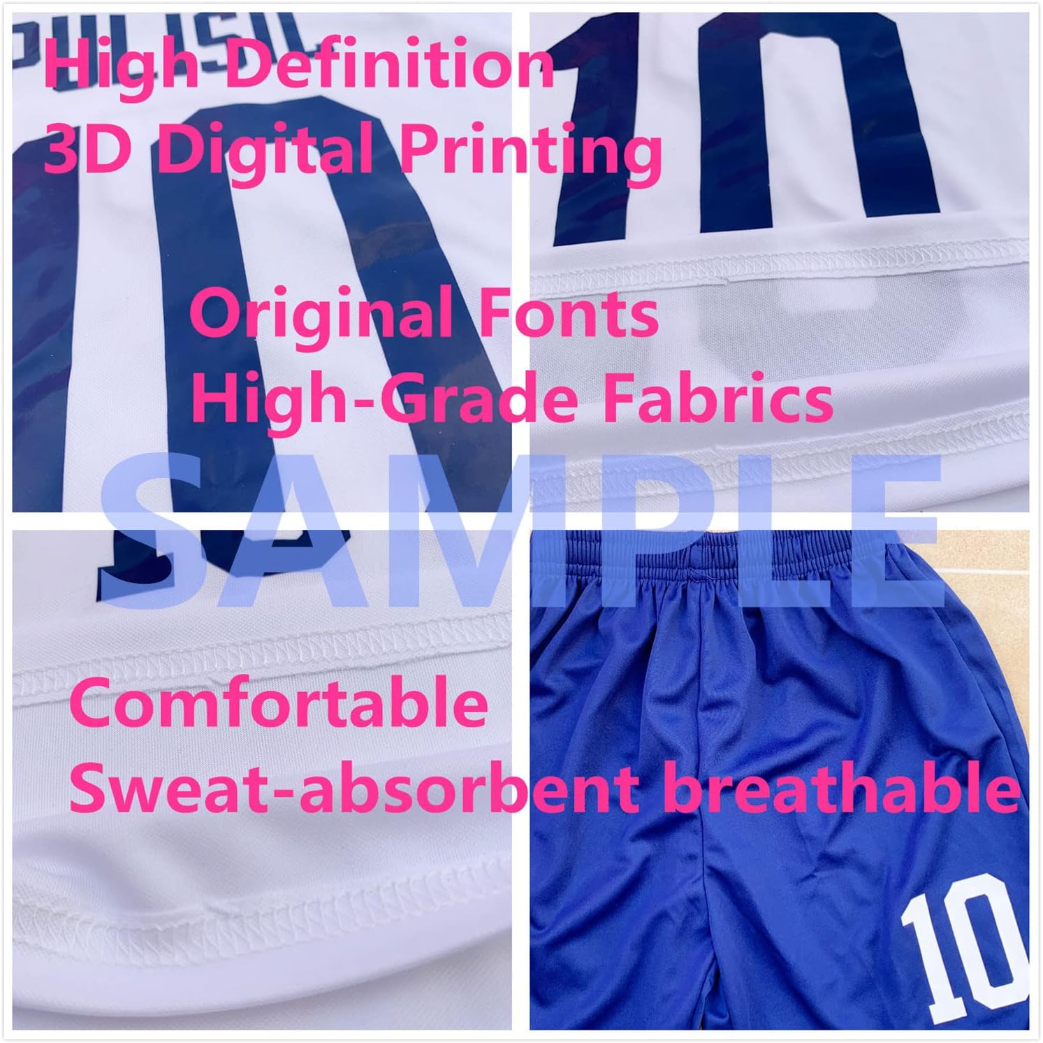 Custom Kids Soccer Jersey Personalized Boys Football Shirt Short Youths Uniforms with Any Name Number Boys/Girls