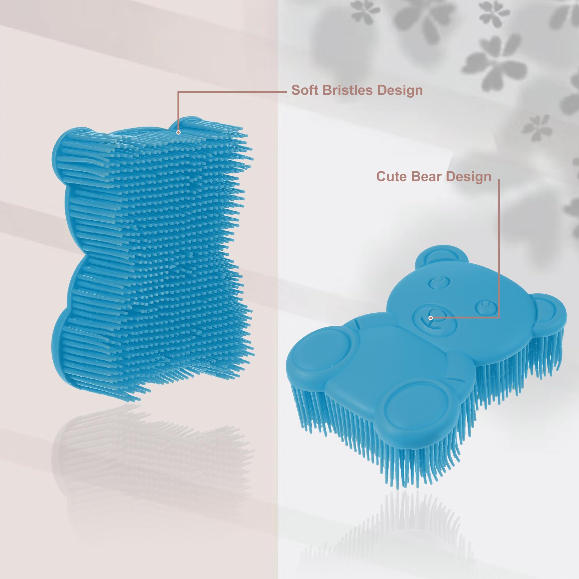 VOCOSTE Soft Silicone Body Scrubber, Sensory Brushes, Bath Brush, Lake Blue - Image 2