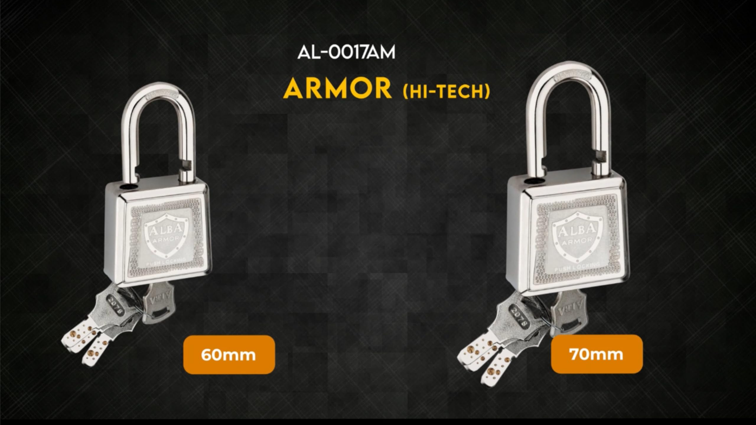 ALBA Armor Hi-Tech Computerised Padlock | 60mm Heavy-Duty Security Lock with 4 Brass Ultra Keys | Push Locking, Rust-Proof Protection 3
