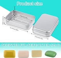 Săpunieră din aluminiu Tyqour, cutie de săpun de călătorie cu capac și grătar de scurgere, impermeabilă, pentru săpun solid și șampon solid, ideală pentru acasă și camping 2