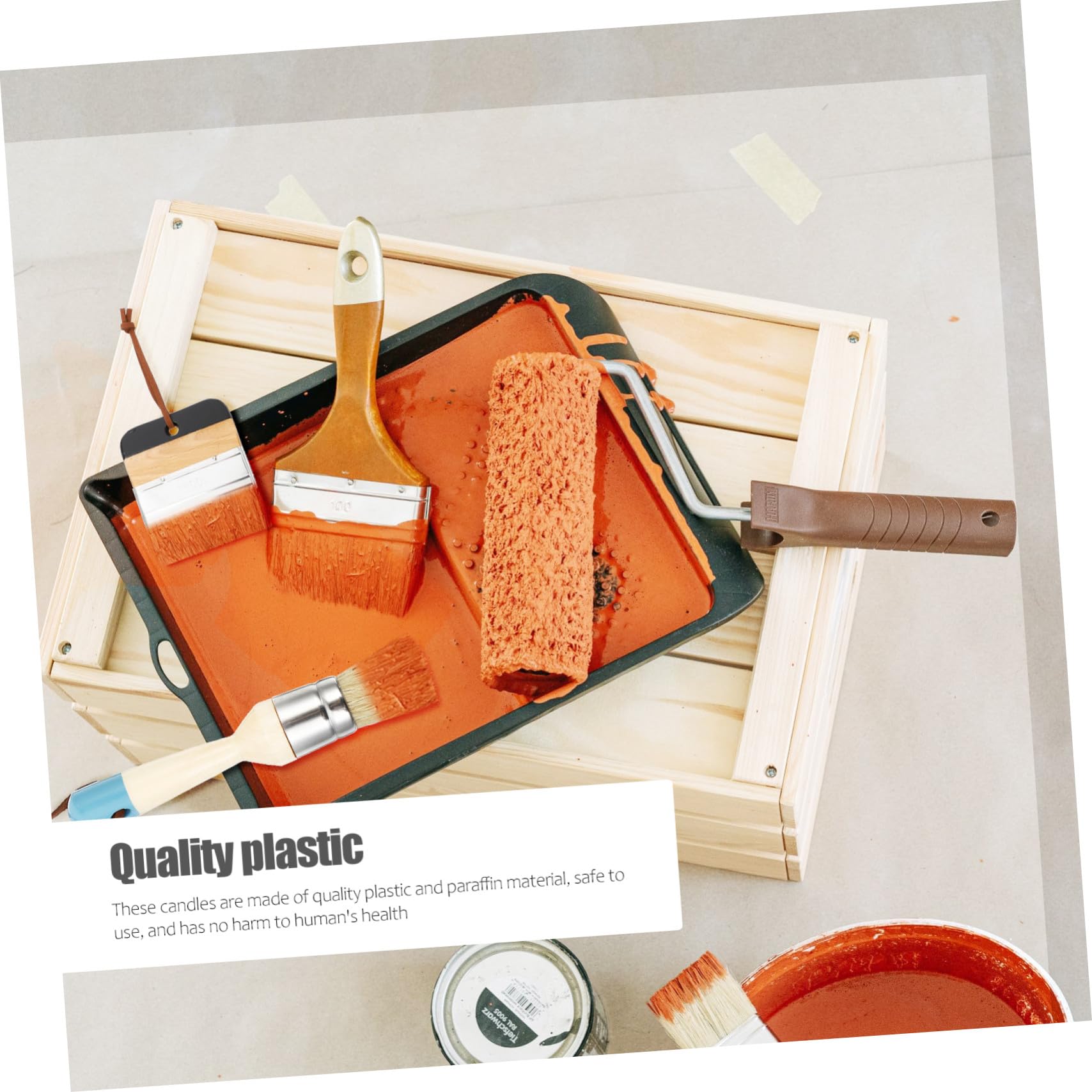 Pinceles para Pintar Mango de Madera y Cerdas Flexibles Juego de 4 Adecuado para Pintura Acrílica y Manualidades Hogar
