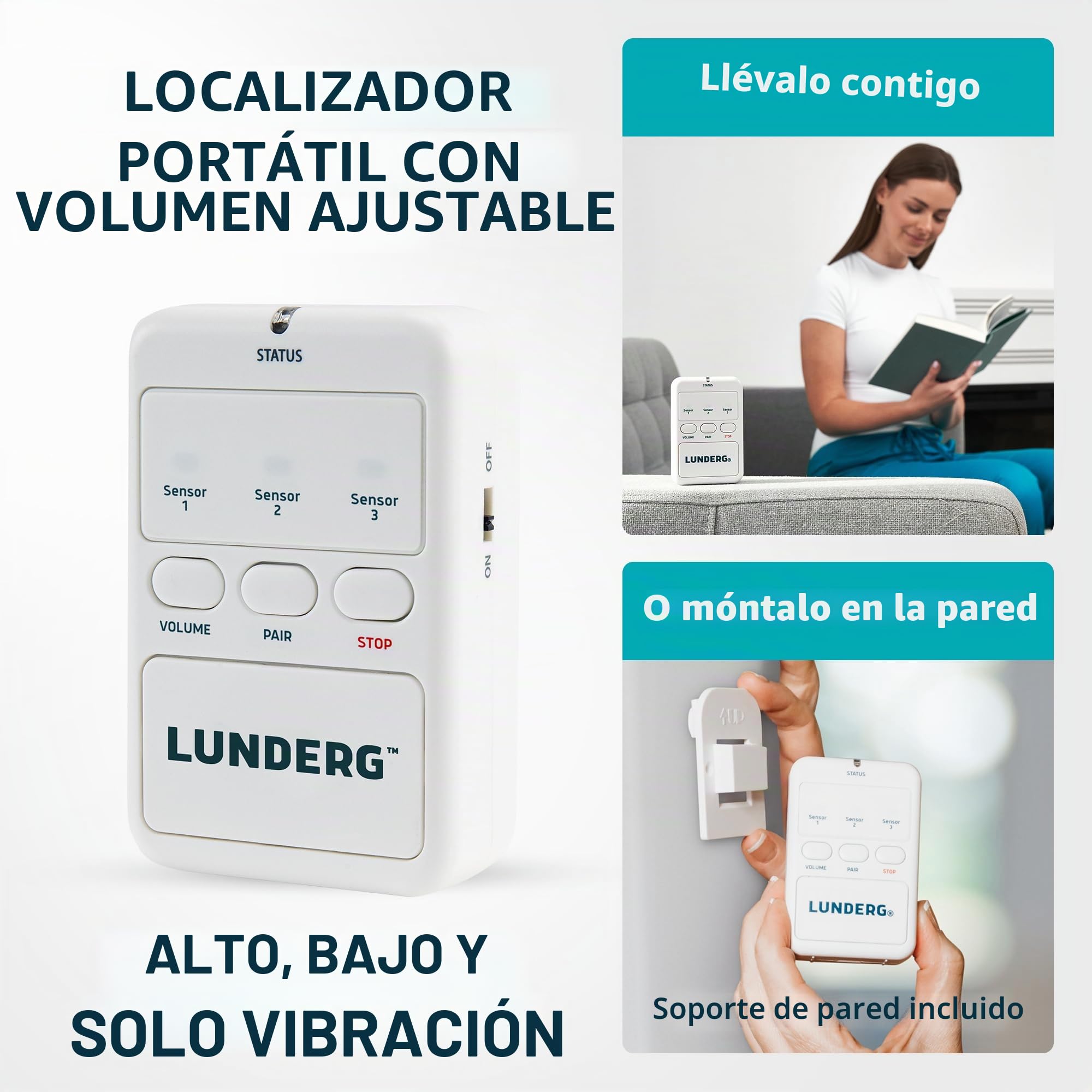 Lunderg Sistema de alarma inalámbrico de silla para personas mayores, alerta a los cuidadores cuando se ponen de pie, sin alarma en la silla para asustar a tu ser querido, prevención de caídas para