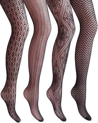 Vero Monte Women Patterned Fishnet Tights Black Fishnets Net Stockings Pantyhose