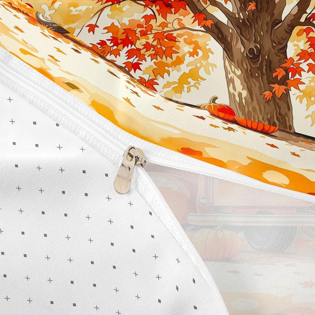 Manfei Red Orange Vintage Truck Girls Bedding Set Twin Size image 5