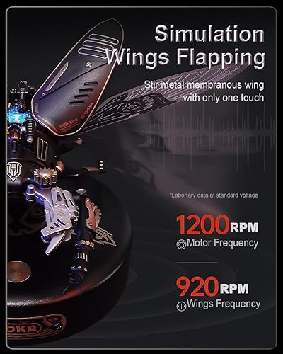 Miniatura 3 de ROKR Rompecabezas 3D para adultos, modelo eléctrico de insectos, kit de construcción de metal, juguetes de escritorio, kit de pasatiempos para