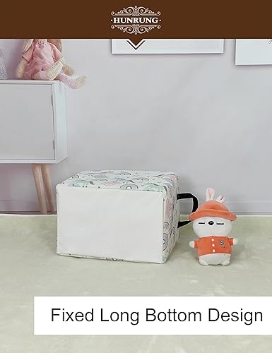 Miniatura 231 de HUNRUNG Cesta rectangular de almacenamiento de lona, bonita cesta organizadora de lona para mascotas, juguetes de niños, libros, ropa, perfecta
