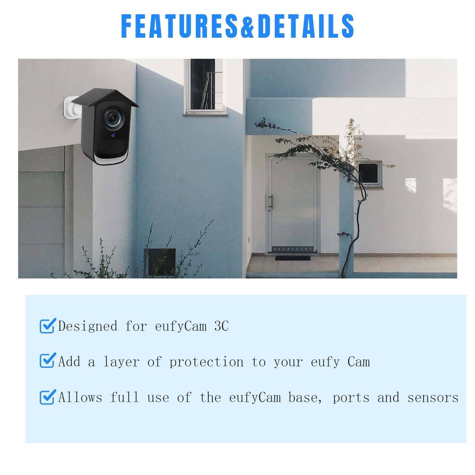 1Pack EufyCam 3C Camera Case Compatible with EufyCam Security 3C EufyCam S300 Camera, 360° Full Protection Silicone for EufyCam Camera - Image 4