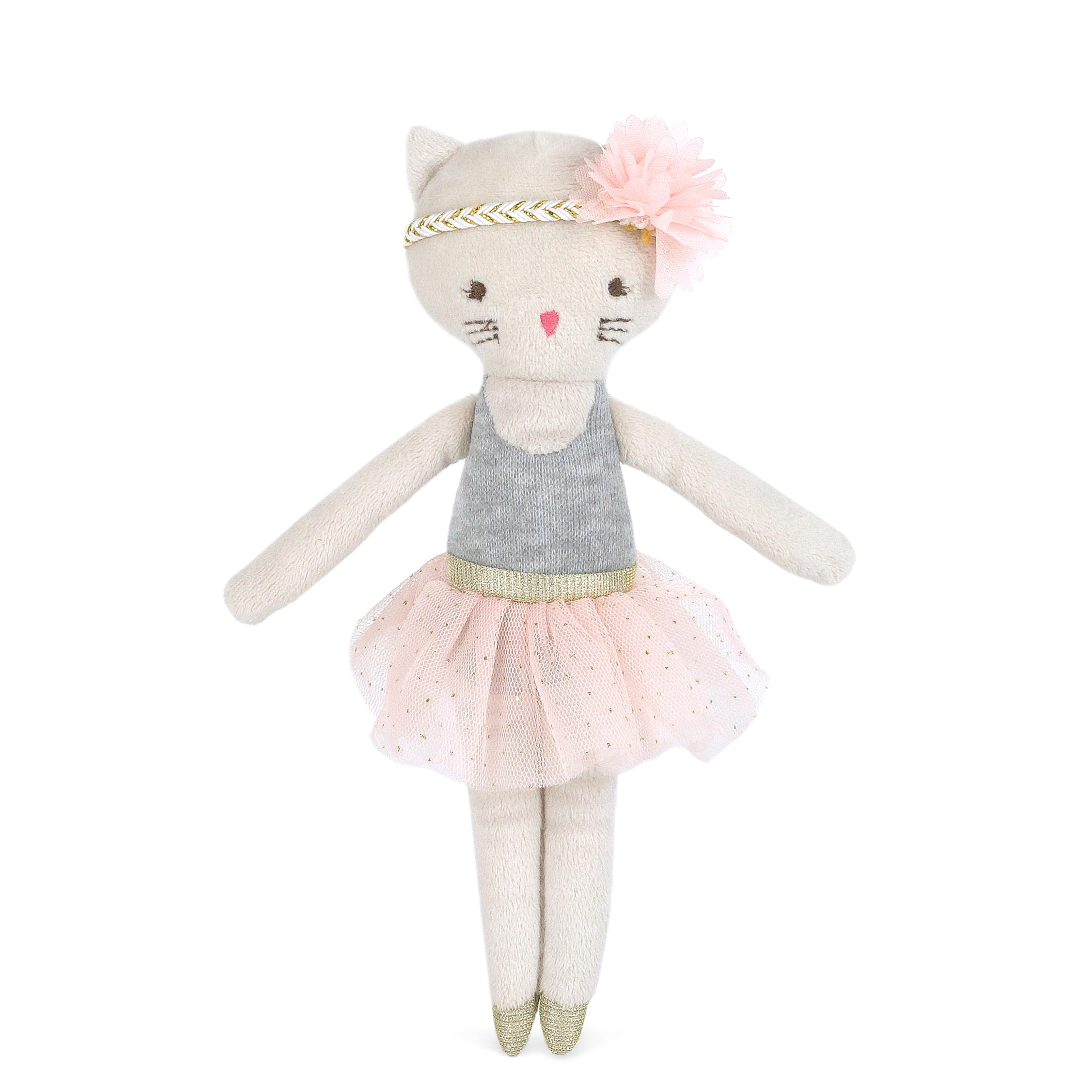 MON AMI Kacie The Kitty Ballerina Stoffpuppe, 22,9 cm, weiche Plüschtierpuppe, Verwendung als Spielzeug oder Raumdekoration, tolles Geschenk für Kinder jeden Alters