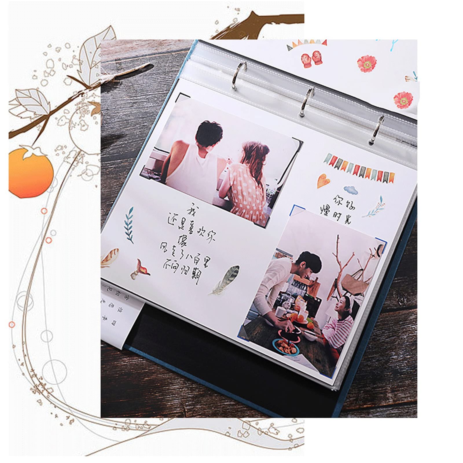GLigeT Fotoalbum DIY. Paste Scrapbooking Fotoalbum Interstitiale Paar Handcraft Familie Kunst Erinnerungen Foto Album Geschenk Foto Wohnkultur Fotobuch (Color : 06)