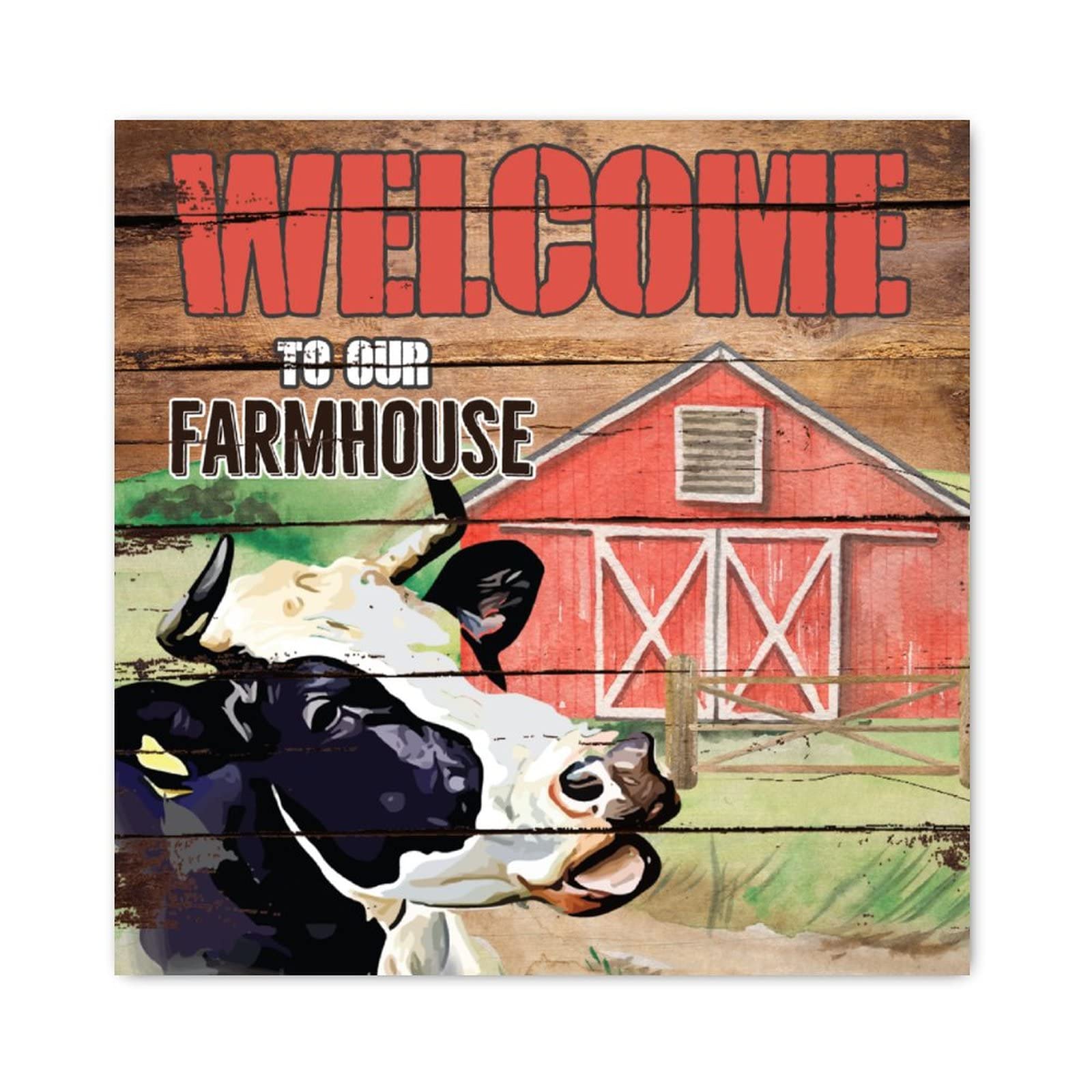 Plaque en bois Welcome décoration murale amusante salon cuisine 30 cm