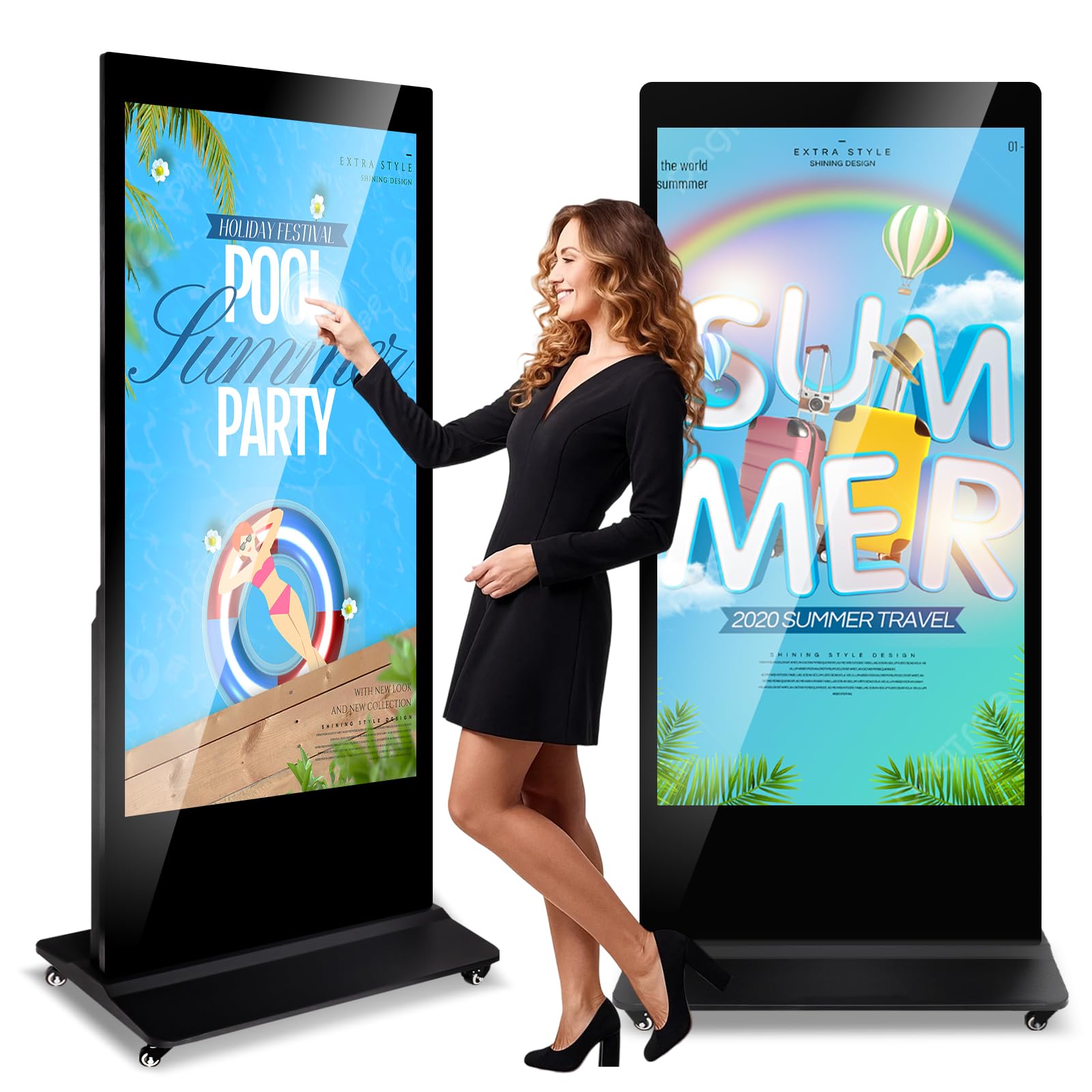 65 Inch Digital Signage Display 4K UHD Touchscreen Android 11 Smart Commercial Displays with Multi-Split Screen with 178° Wide View,24/7 Stable Operation for Stores/Mall/Airport/Restaurant​