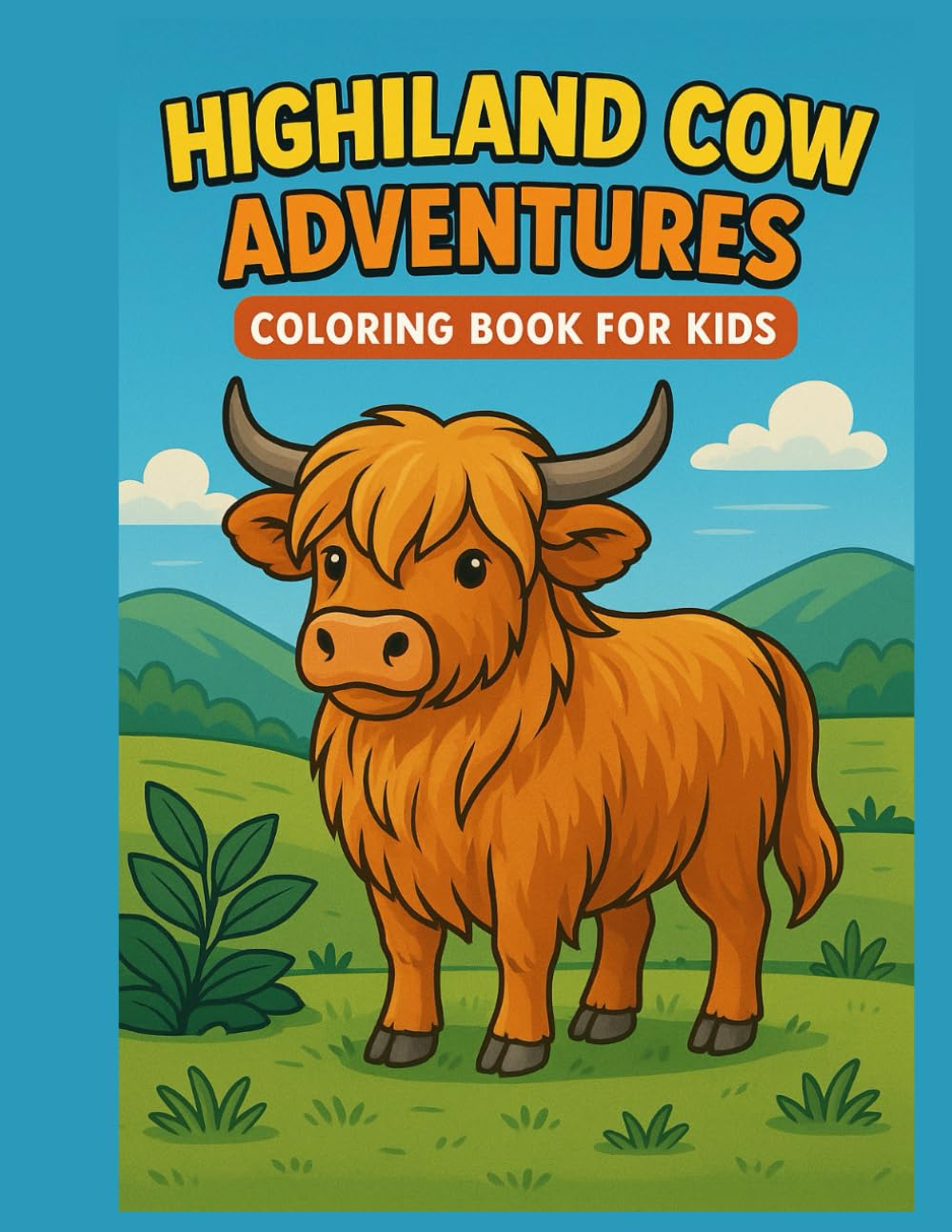 Highland Cow Adventures: Cute Scottish Farm Animals, Fun Countryside Scenes and Easy Coloring Pages for Kids