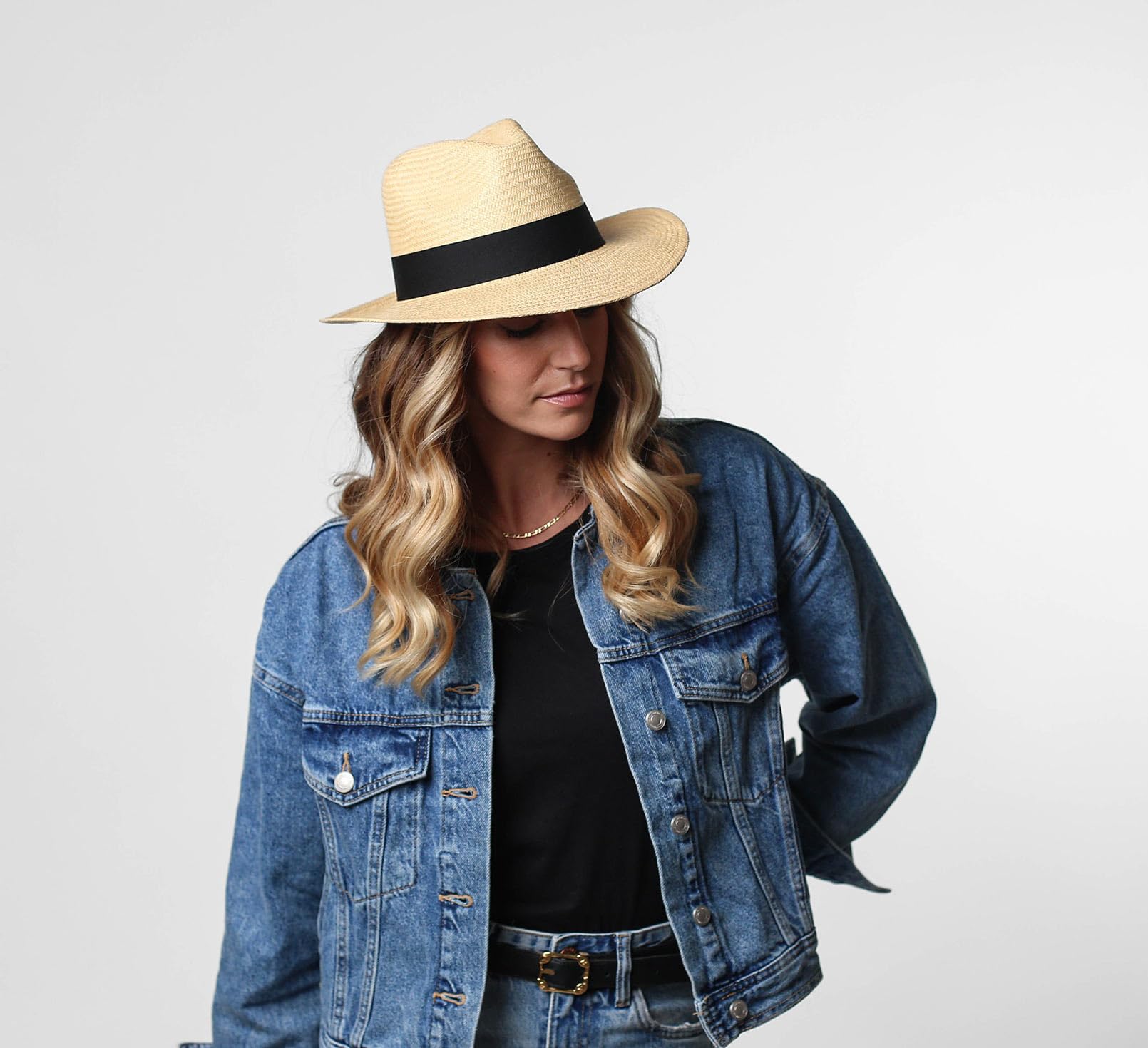 Authentique Chapeau Panama, tressage Traditionnel en Équateur Large Bord, Homme ou Femme Havana Fedora
