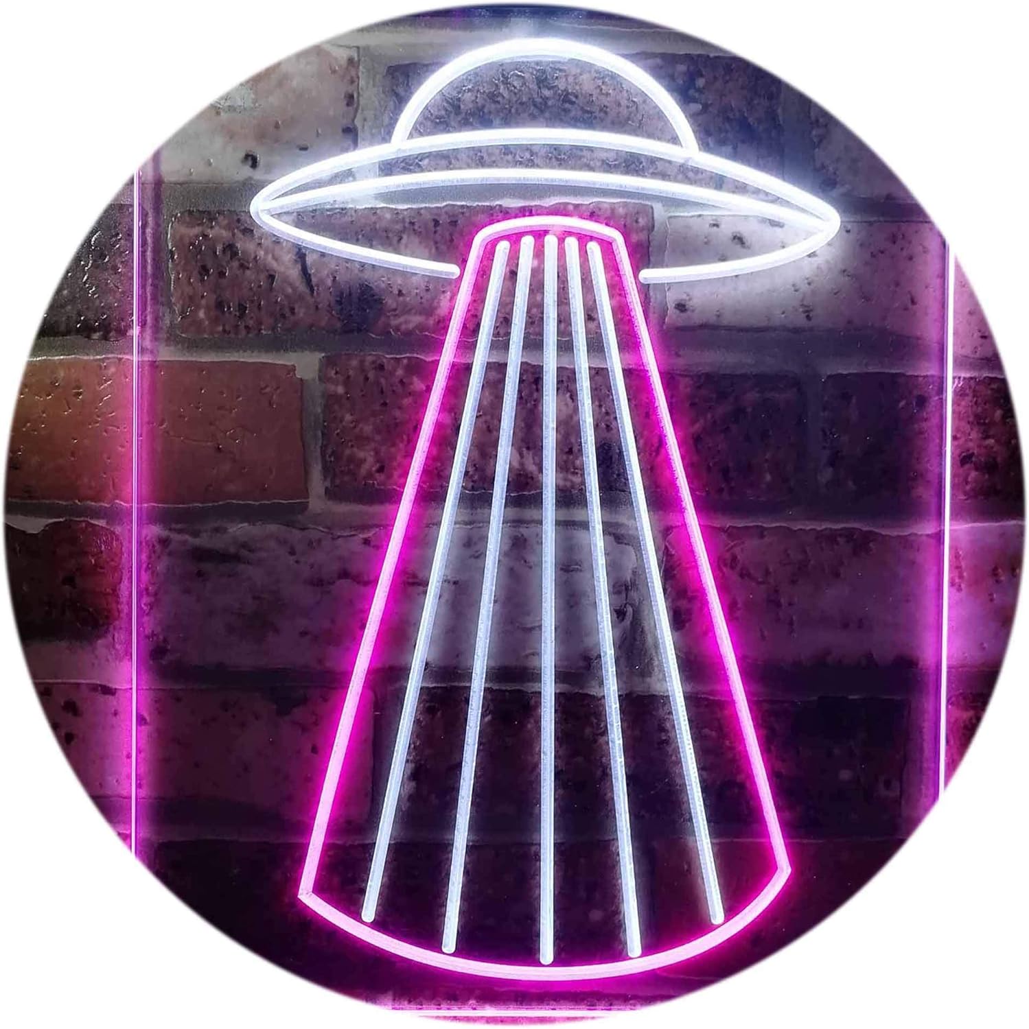 ADVPRO UFO Space Ship Star Shuttle Man Cave Dual Color LED Neon Sign White & Purple 8.5" x 12" st6s23-i3134-wp