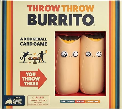 Throw Throw Throw Burrito by Exploding Kittens - Un juego de cartas Dodgeball - Juegos de fiesta familiares - Juegos de cartas para adultos