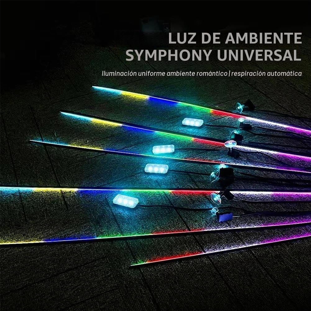 Universal Symphony - Luces ambientales RGB para el interior del coche, luz acrílica, arco iris, luz para decoración de coche